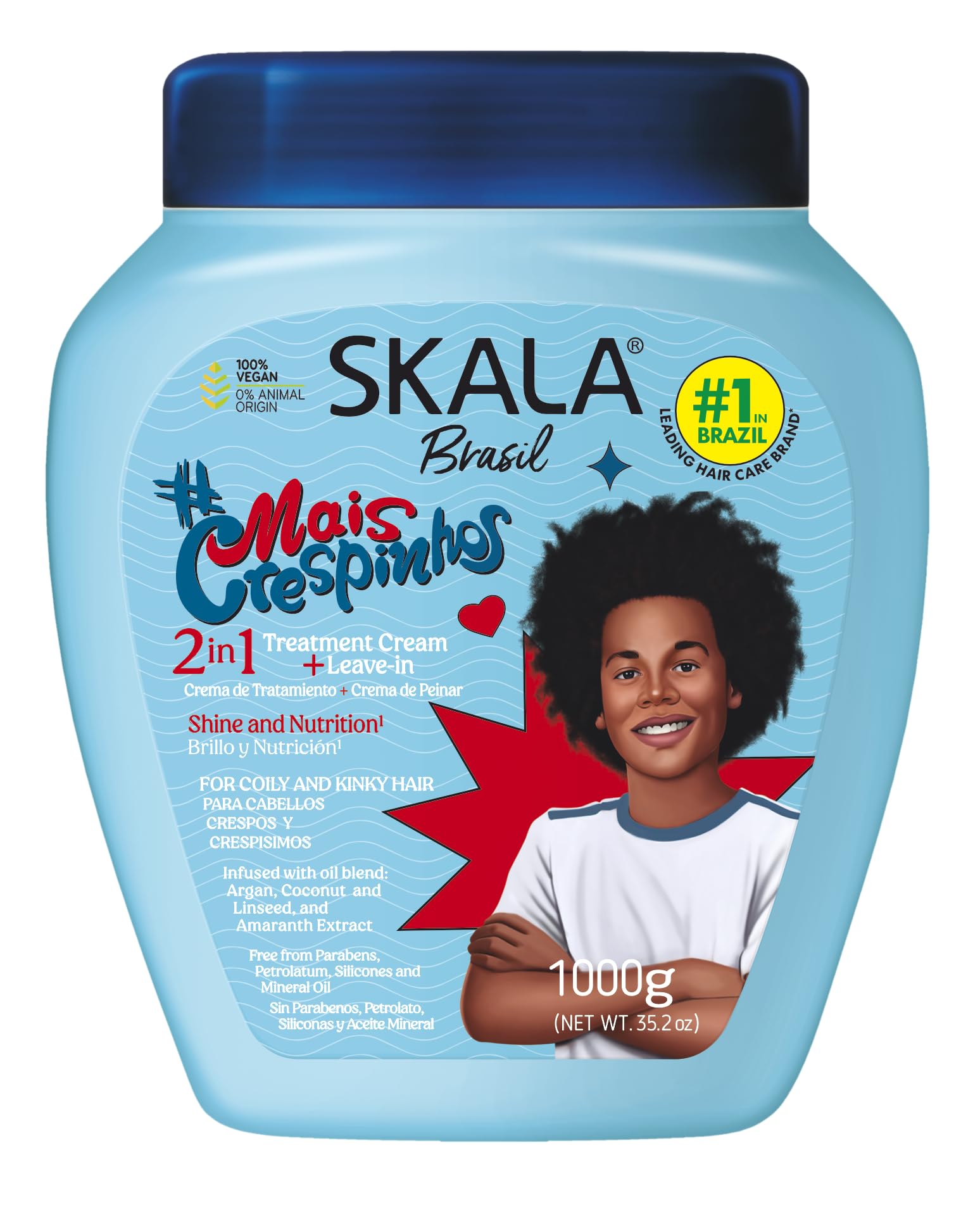 SKALA Mais Crespinhos 2 in 1 Creme para Pentear/Creme Hidratante, Net.Wt 1000g