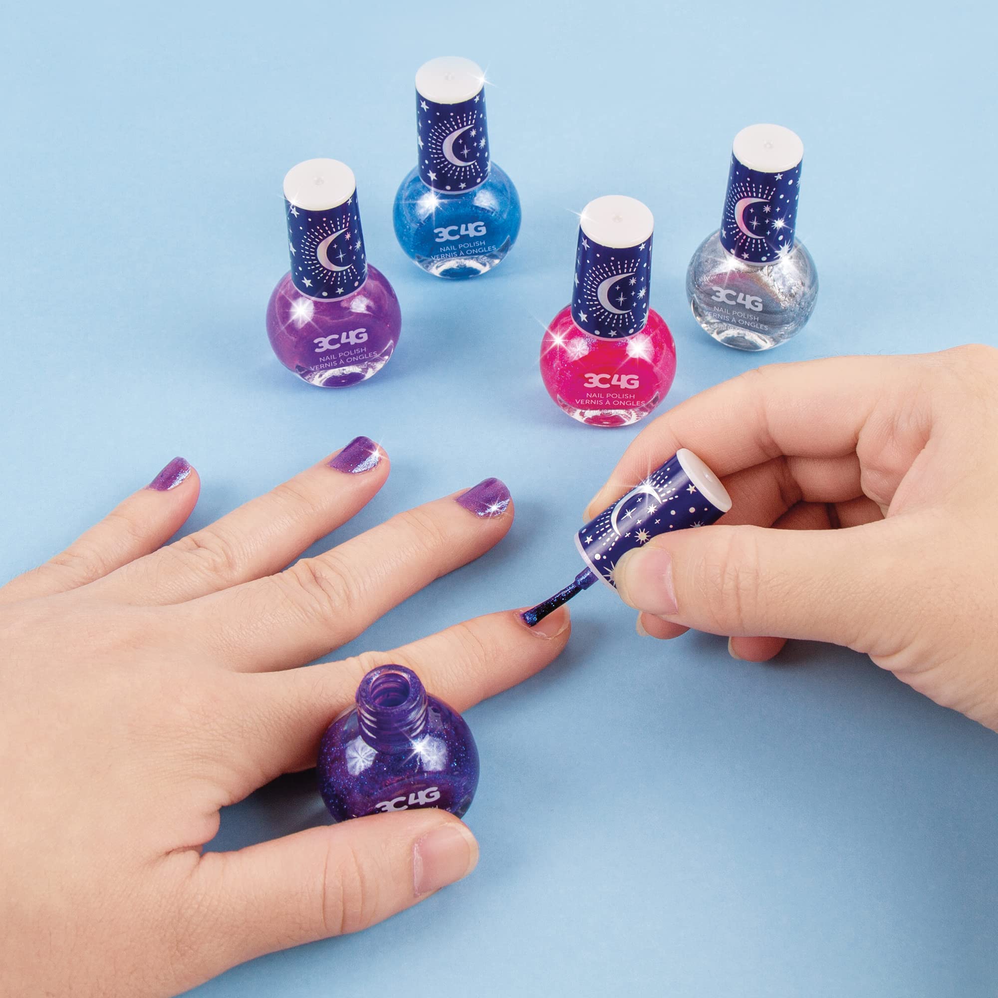 Make It Real 3C4G: Celestial Nail Polish Hexagon - 5 Bottles Of Glittering Polish, Teens Tweens & Girls, Water Based, Non-Toxic