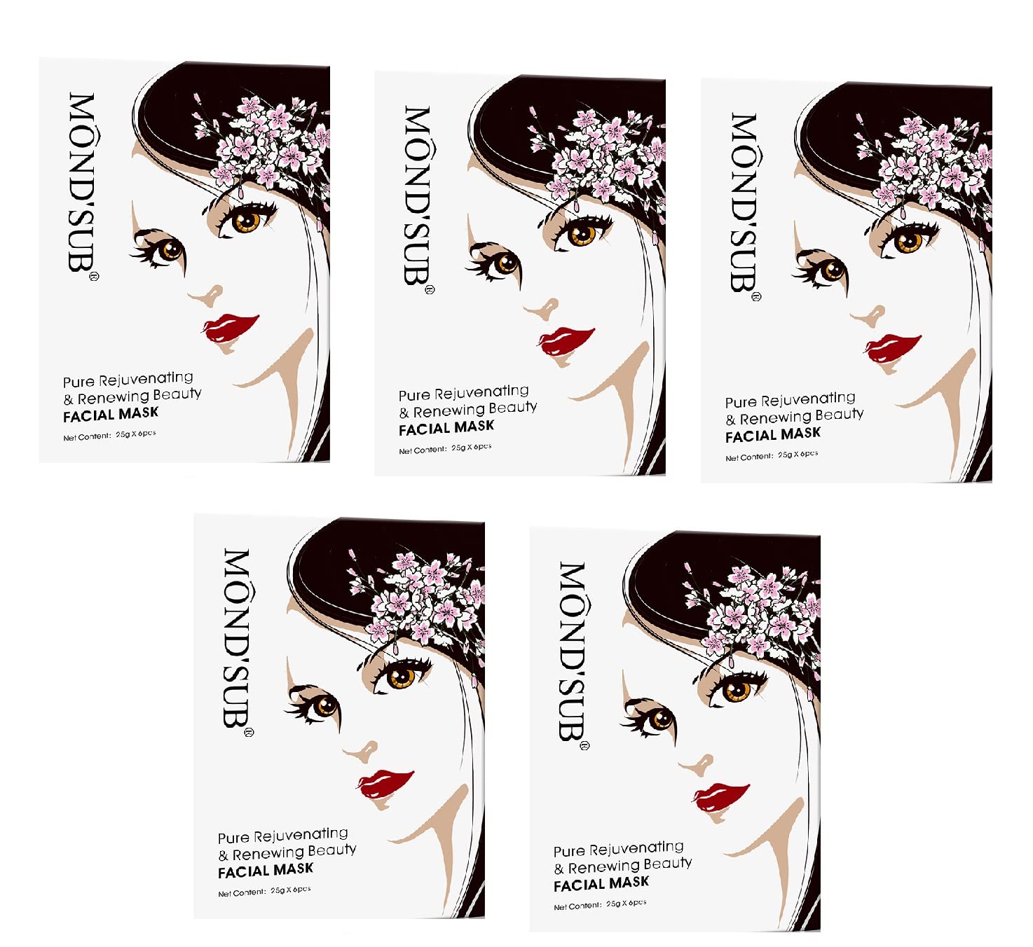 MondSub Pure Rejuvenating,Renewing & Moisturizing Beauty Instant Face Sheet Facial Mask For Glowing Skin For Women And Men (Pac