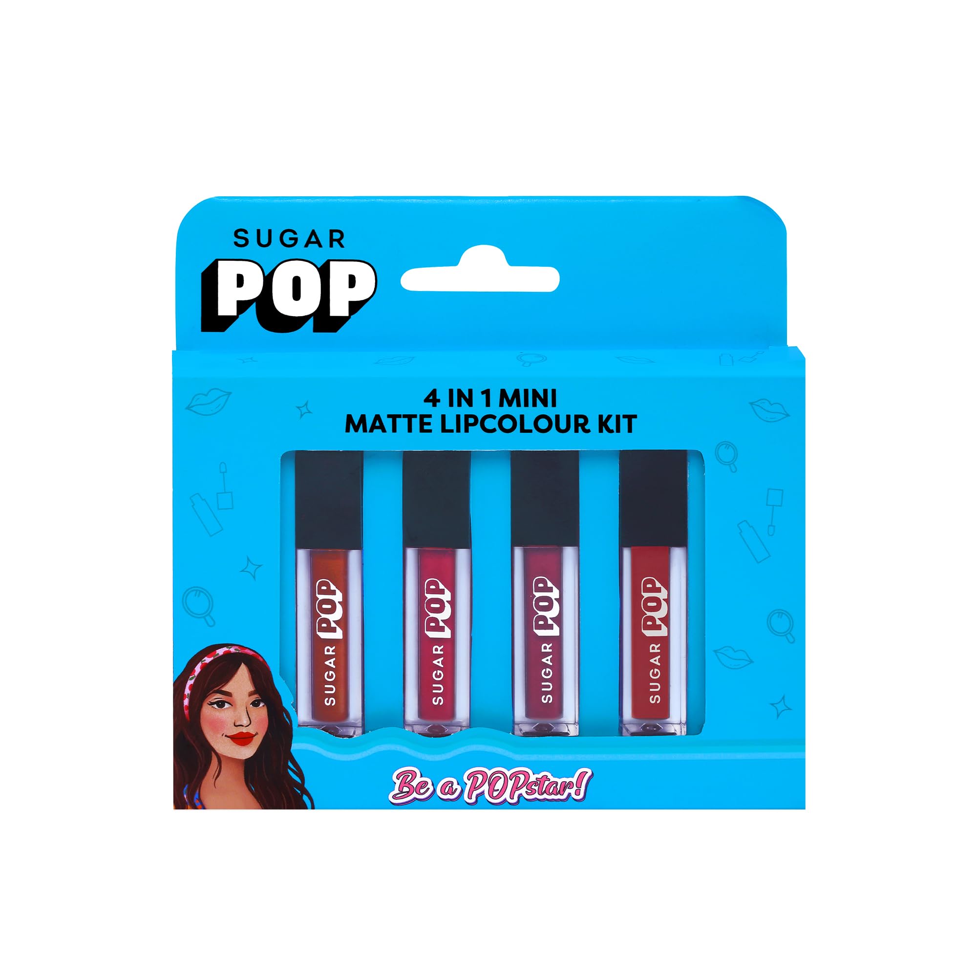 Sugar Pop 4 In 1 Mini Matte Lipcolour Kit | Vitamin E | Smudgeproof | LongLasting Wear | 4 N X 1.1 Ml  02 Bare Essentials