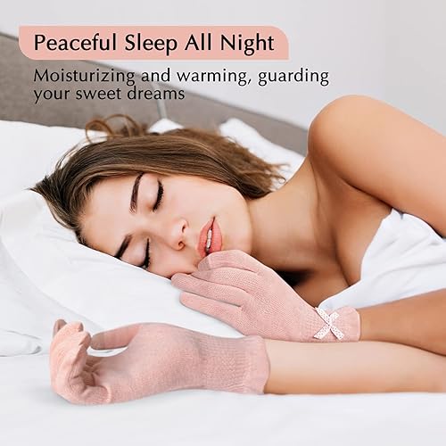 Evridwear Moisturizing gloves for Sleeping, cotton gloves with Touchscreen Fingers for Dry Hands, Eczema gloves Overnight UV Pro