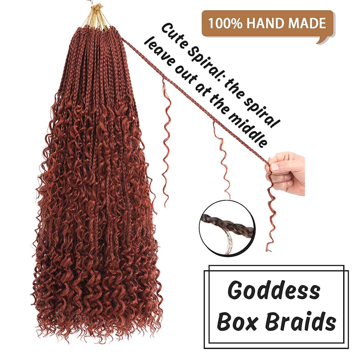 Cookoo 22 Inch Boho Box Braids Crochet Hair For Black Women 8 Packs Synthetic Knotless Goddess Box Braids Curly Ends Twist Croch