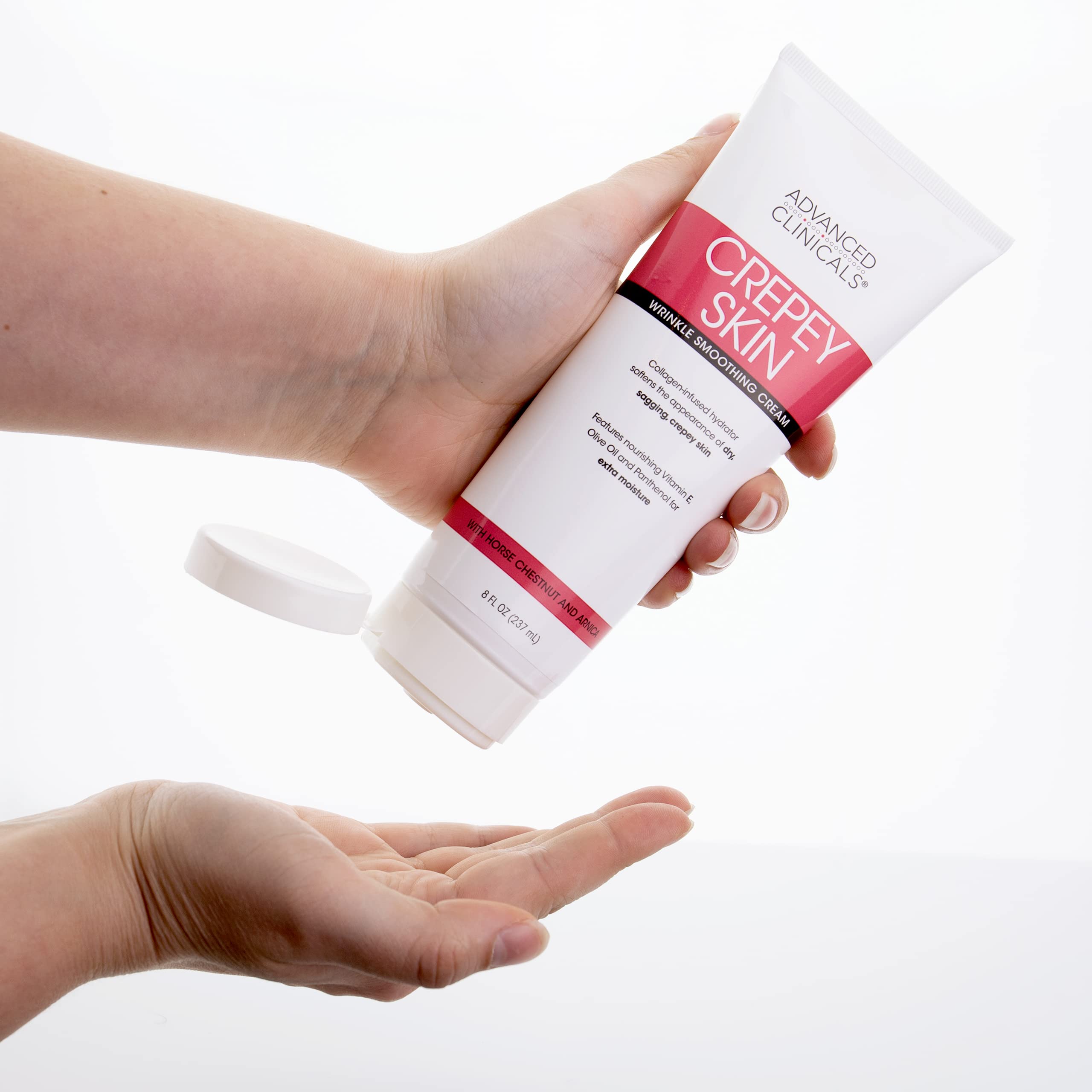 Advanced Clinicals Crepey Skin Care Treatment Body Lotion | Crepe Skin Wrinkle Eraser Moisturizer | Collagen Cream | Vitamin E C