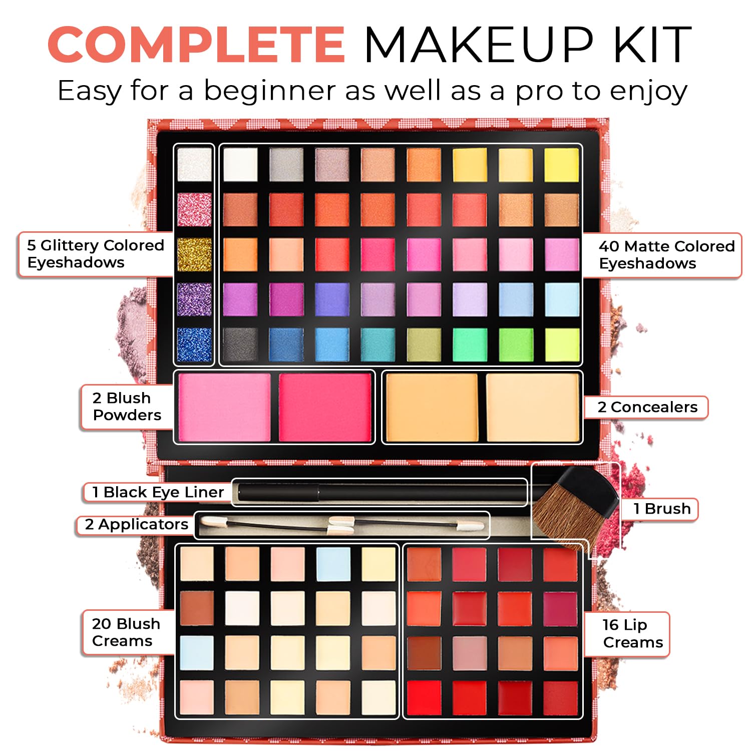 Toysical 2-Tier Makeup For Teens 10-12 - Kids Makeup Kit For Girl - Real, Washable, For Teen Girls Or Women - Non Toxic Gift Set