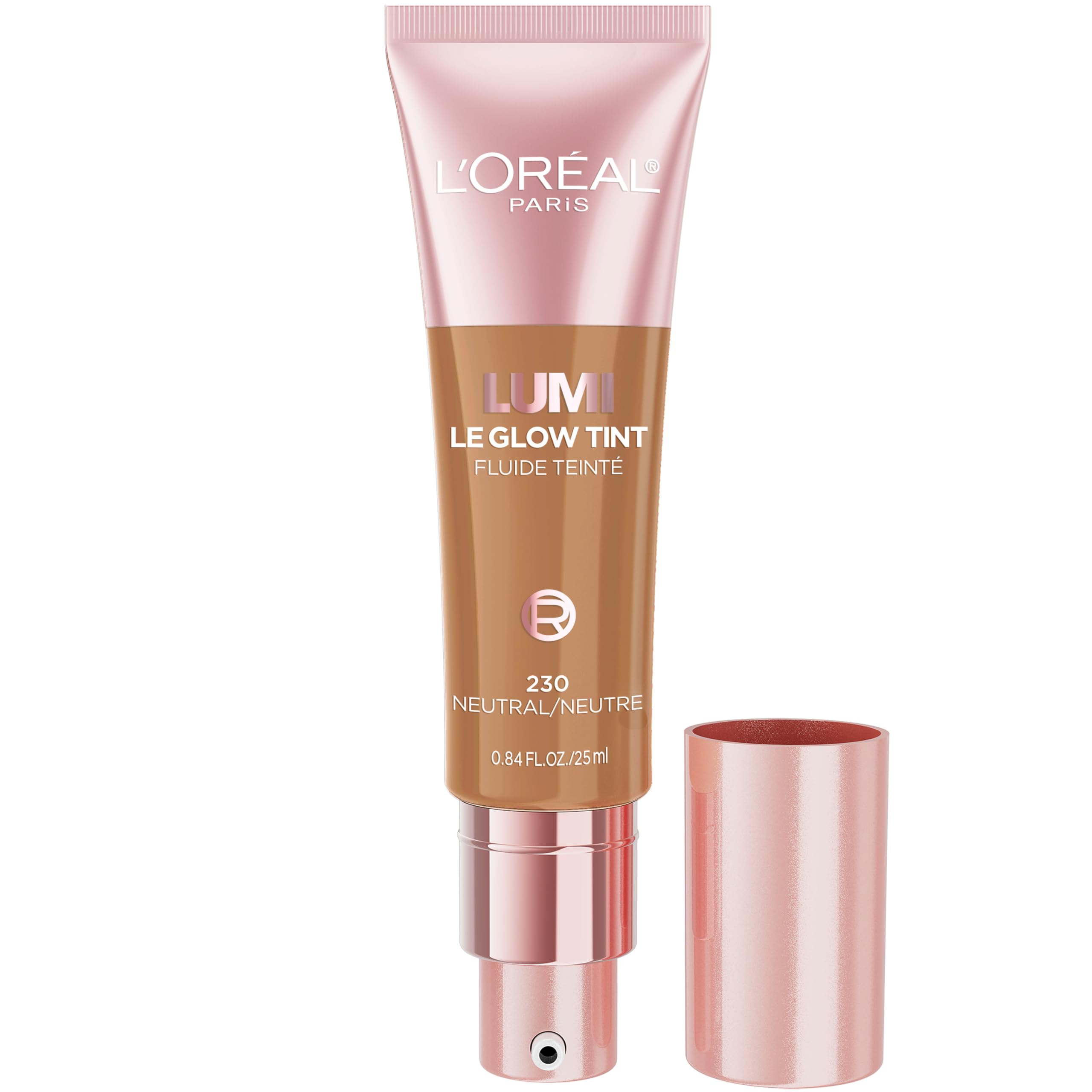 LOr  al Paris Lumi Le Glow Skin Tint, Lightweight Water-Based Tinted Serum with Foundation-Like Coverage, Glow Illuminator, Neut