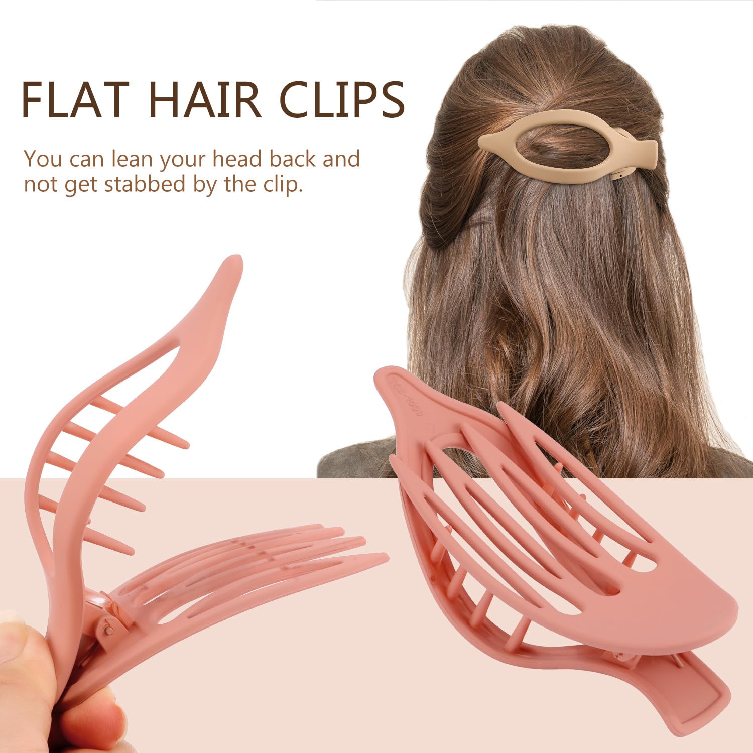 Atoden Flat Hair Clips For Women Lay Flat Hair Claw Clips For Thin Thick Hair 4Pcs French Concord Hair Clips Large Hair Clips Ma