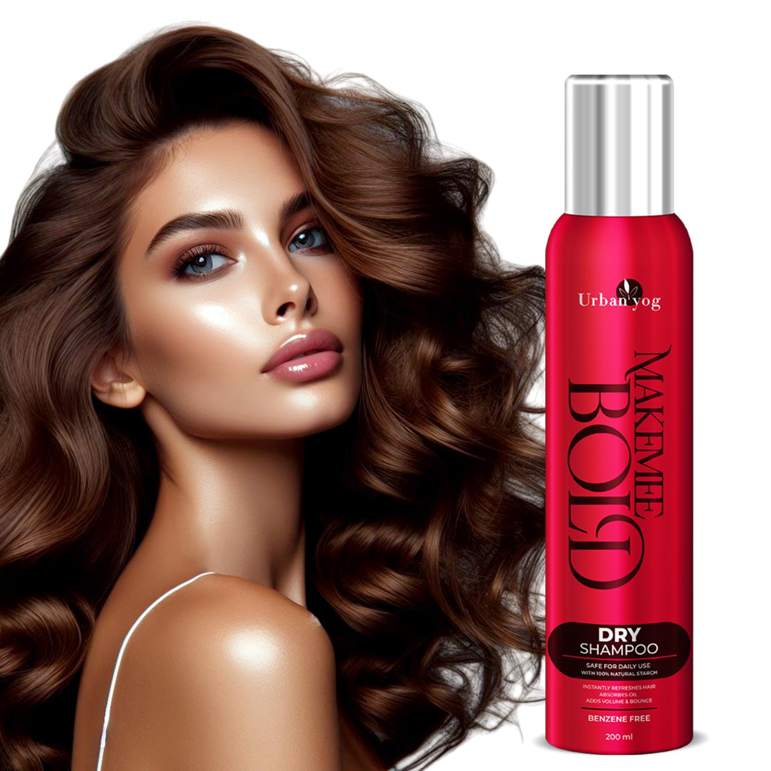 Makemeebold Dry Shampoo Spray For Women By Urban Yog (200 Ml) Benzene-Free | 100% Natural Starch | Instant Hair Refresh | Absorb