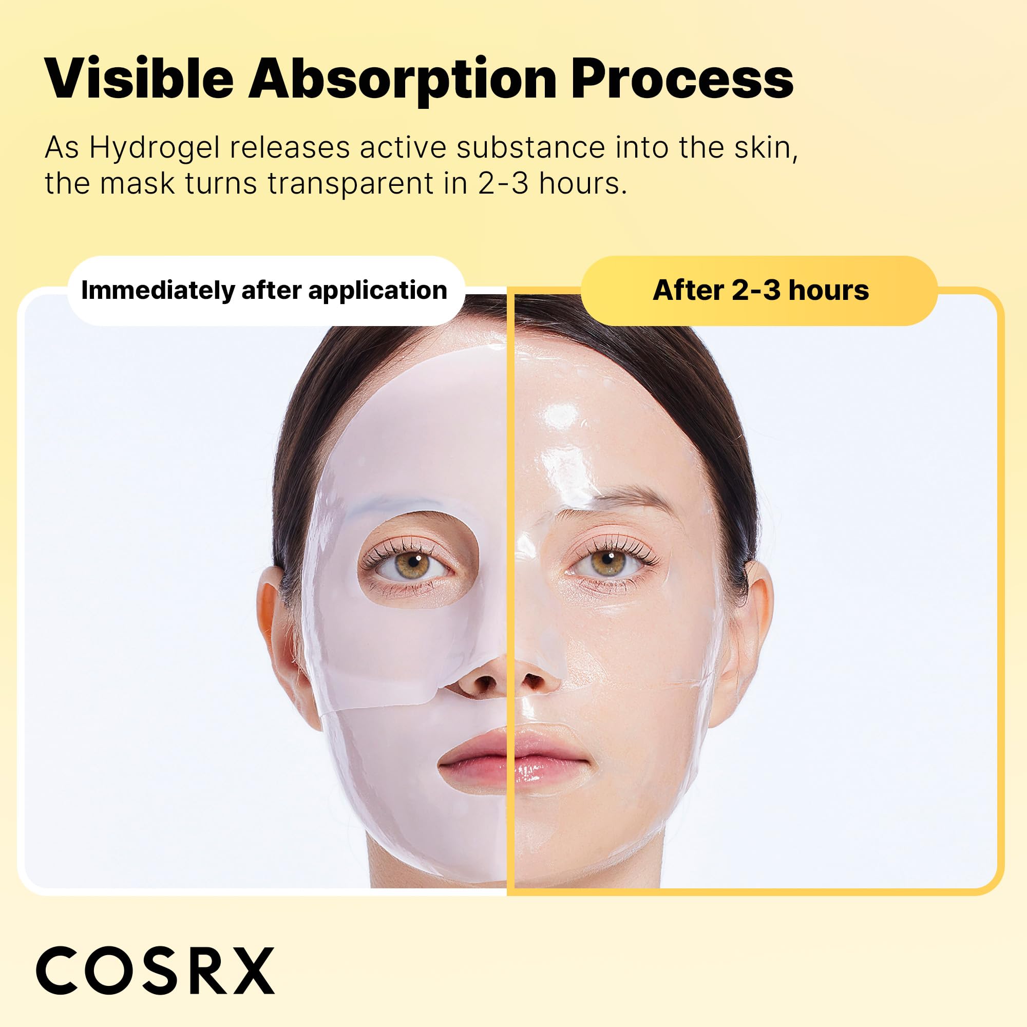 Cosrx Advanced Snail Mucin Glass Glow Hydrogel Face Masks Skincare 3 Ea, Collagen Face Mask, Travel Essentials, Stocking Stuffer