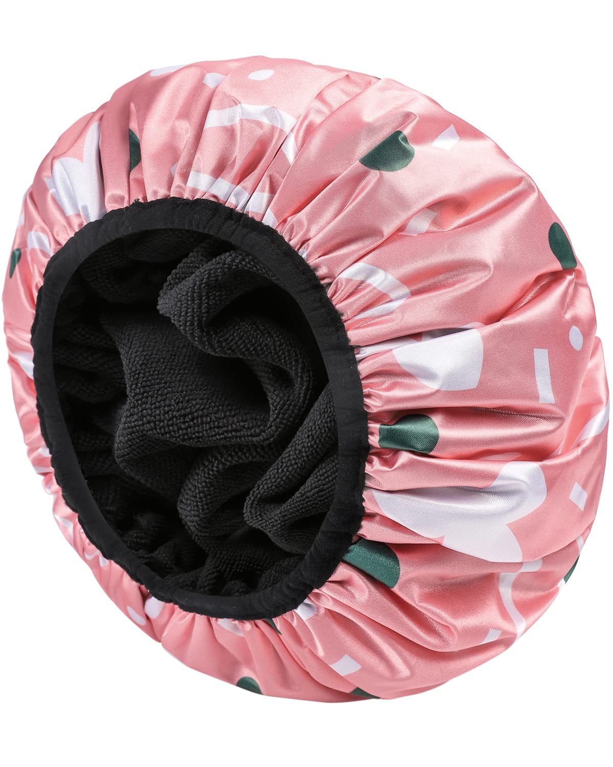 Yizijizi Terry Lined Shower Caps, Triple Layer Large Shower Cap For Women, Reusable Shower Caps For Long Thick Hair, Waterproof