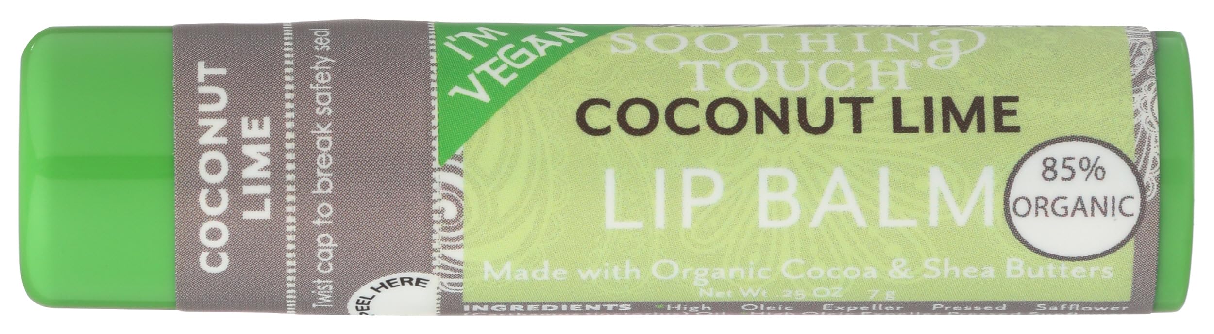 Soothing Touch Lip Balm, Organic Coconut Lime, .25 Ounce