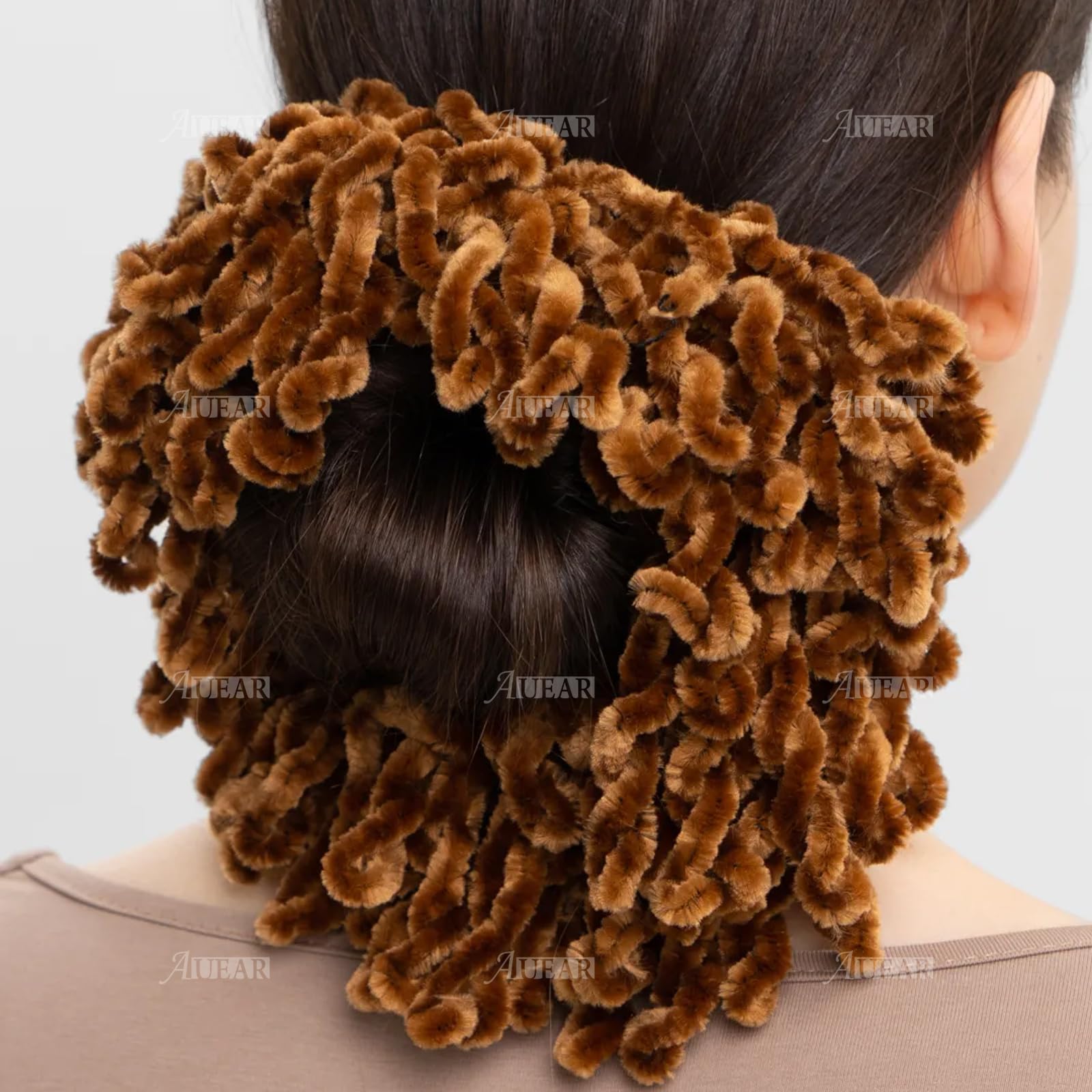 Auear, 2 Pack Volumising Hair Scrunchie Hijab Volumizer Headwear Hair Tie Ring Plain Big Hairbands For Women Girls (Black And Co