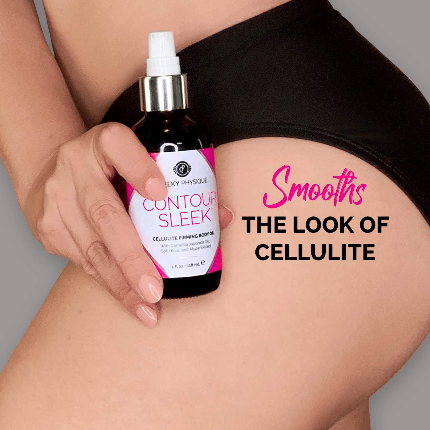 Contour Sleek Cellulite Smoothing Oil - Intensive Anti Cellulite Skin Tightening & Firming Body Oil With Gotu Kola - Natural Det