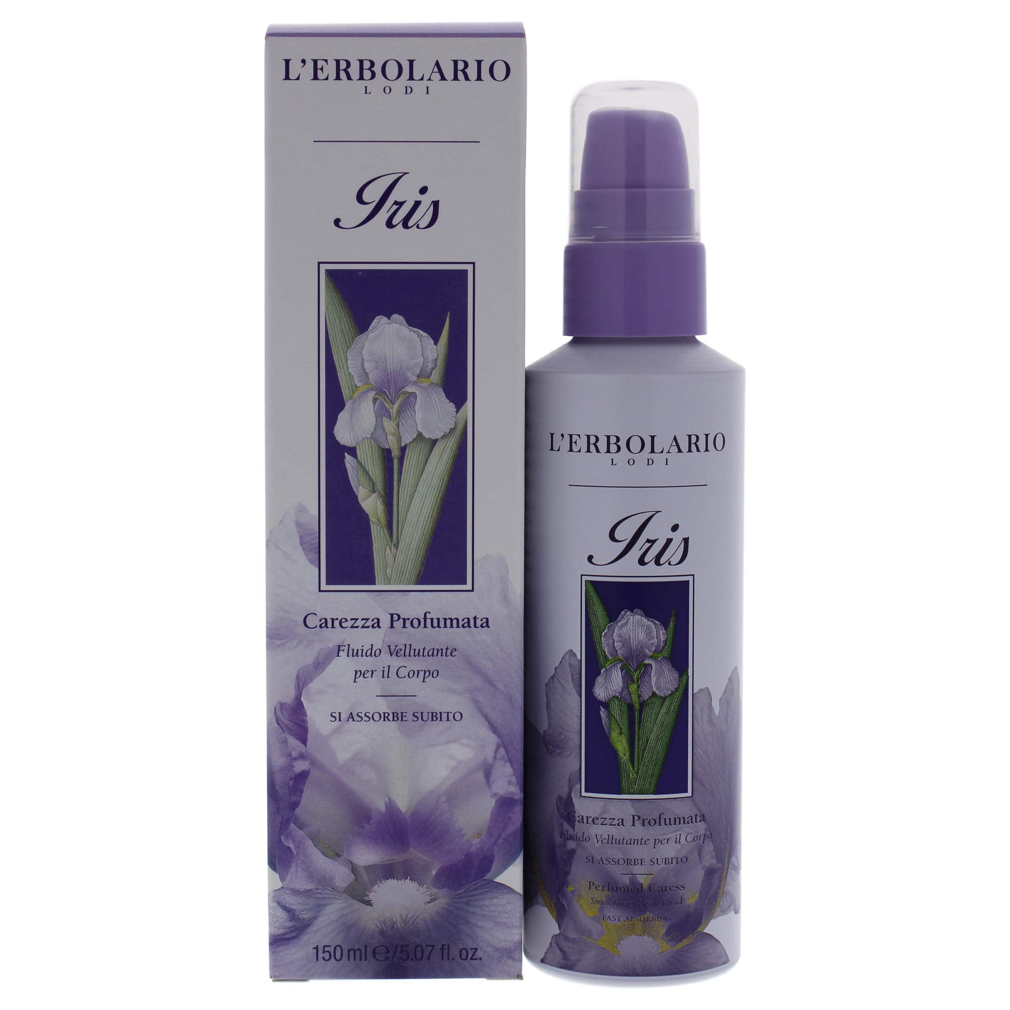 Lerbolario Loti Lerbolario Perfumed Caress - Iris - Floral, Powdery Scent - Fast Absorbing, Smoothing Body Fluid - Cruelty Free,