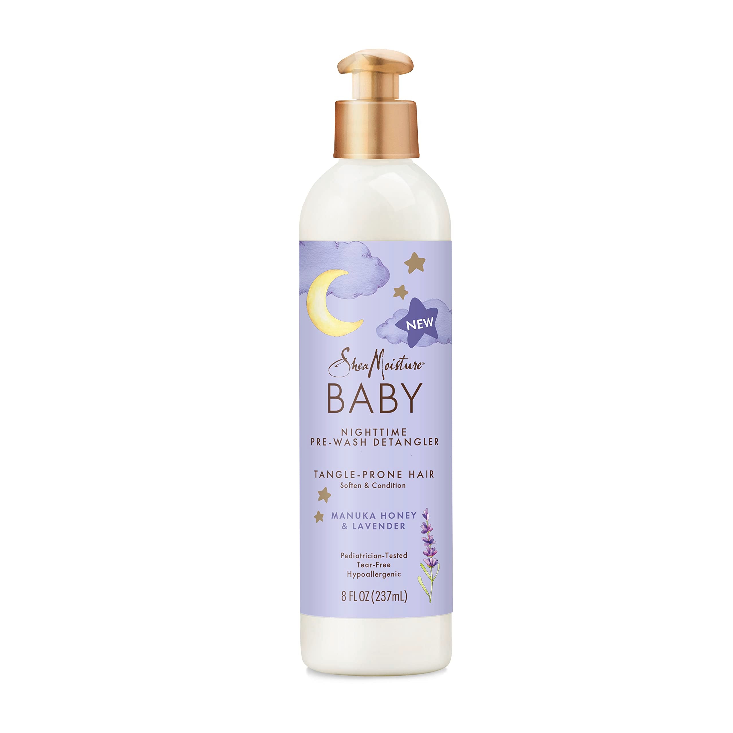SheaMoisture Baby Pre-Wash Hair Detangler Manuka Honey & Lavender for Delicate Hair and Skin Nighttime Skin and Hair Care Regime