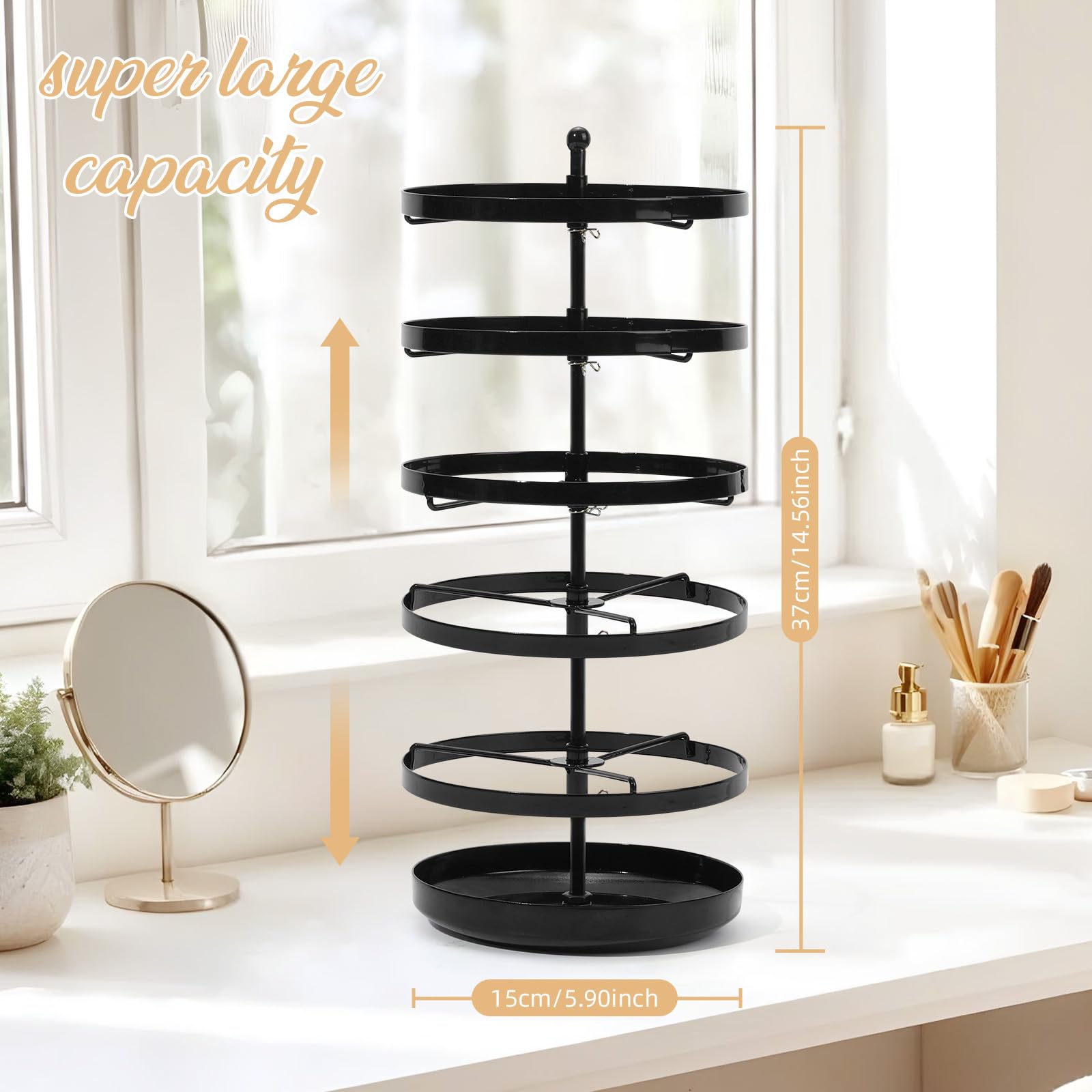 SNOWSTAR Claw Clip Organizer Holder,Vertical 360-Degree Rotating Hair Clip Holder and Storage,Hair Clip Organizer Display Stand