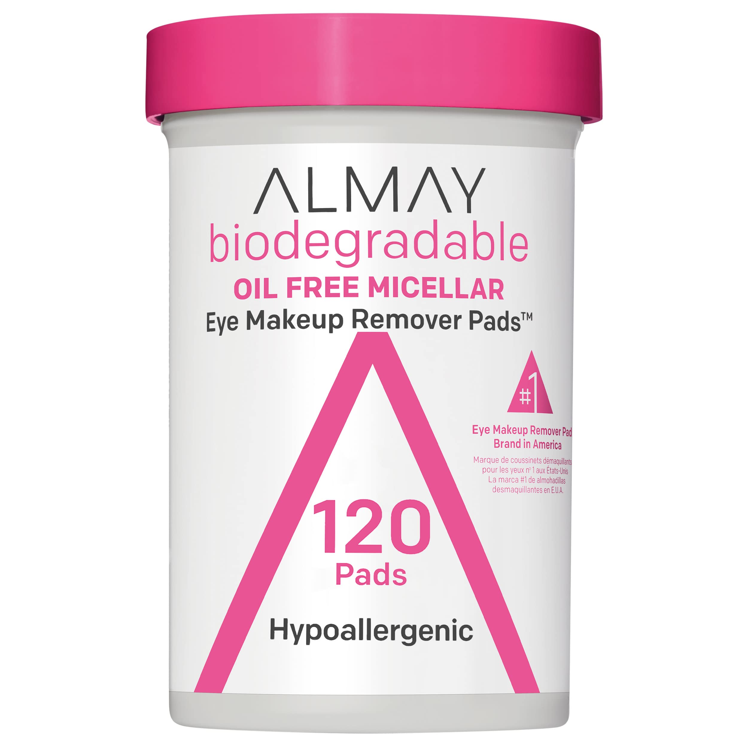 Almay Biodegradable Makeup Remover Pads, Micellar Gentle, Hypoallergenic, Fragrance-Free, Dermatologist & Ophthalmologist Tested