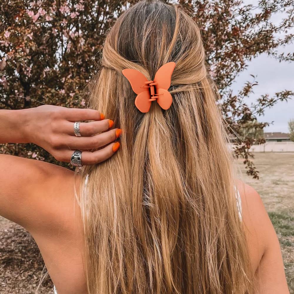 Atoden Butterfly Hair Accessories: Matte Jaw Clips And Hair Claws For Women And Girls - 4Pcs For Thin And Medium Hair, Cute Gift