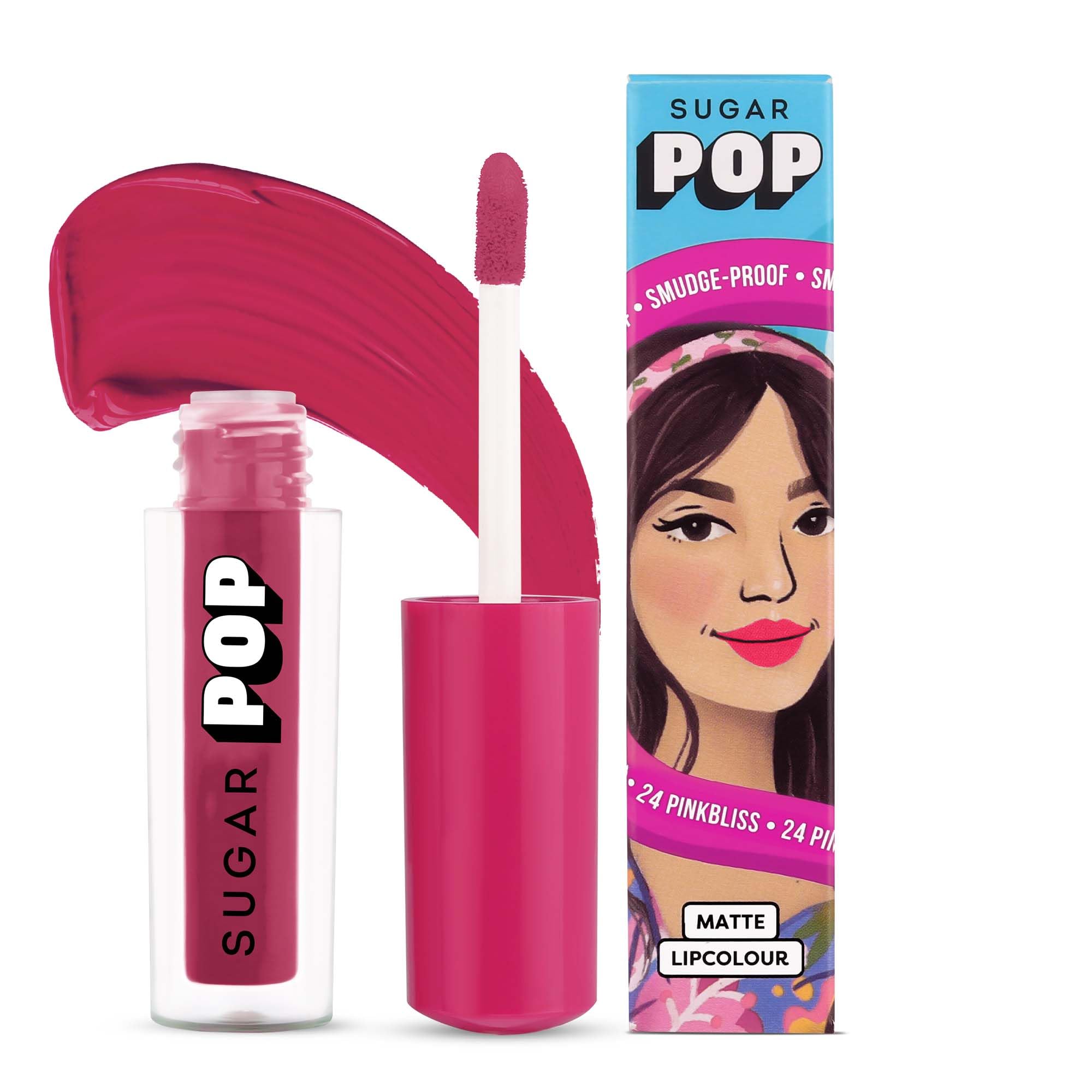 Sugar Pop Matte Lipcolour | Vitamin E | SuperPigmented | SmudgeProof | 1.6 Ml  24 Pinkbliss