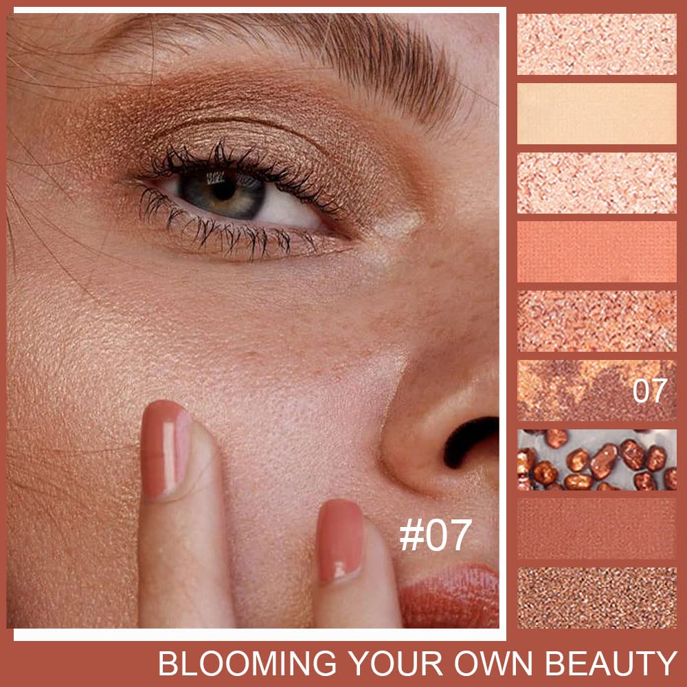 Amy'S Diary Dark Brown Eyeshadow Palette, Copper Eyeshadow Glitter Brown Matte Shimmer Makeup Eyeshadow Pallet,Hazel Eyes Eyesha
