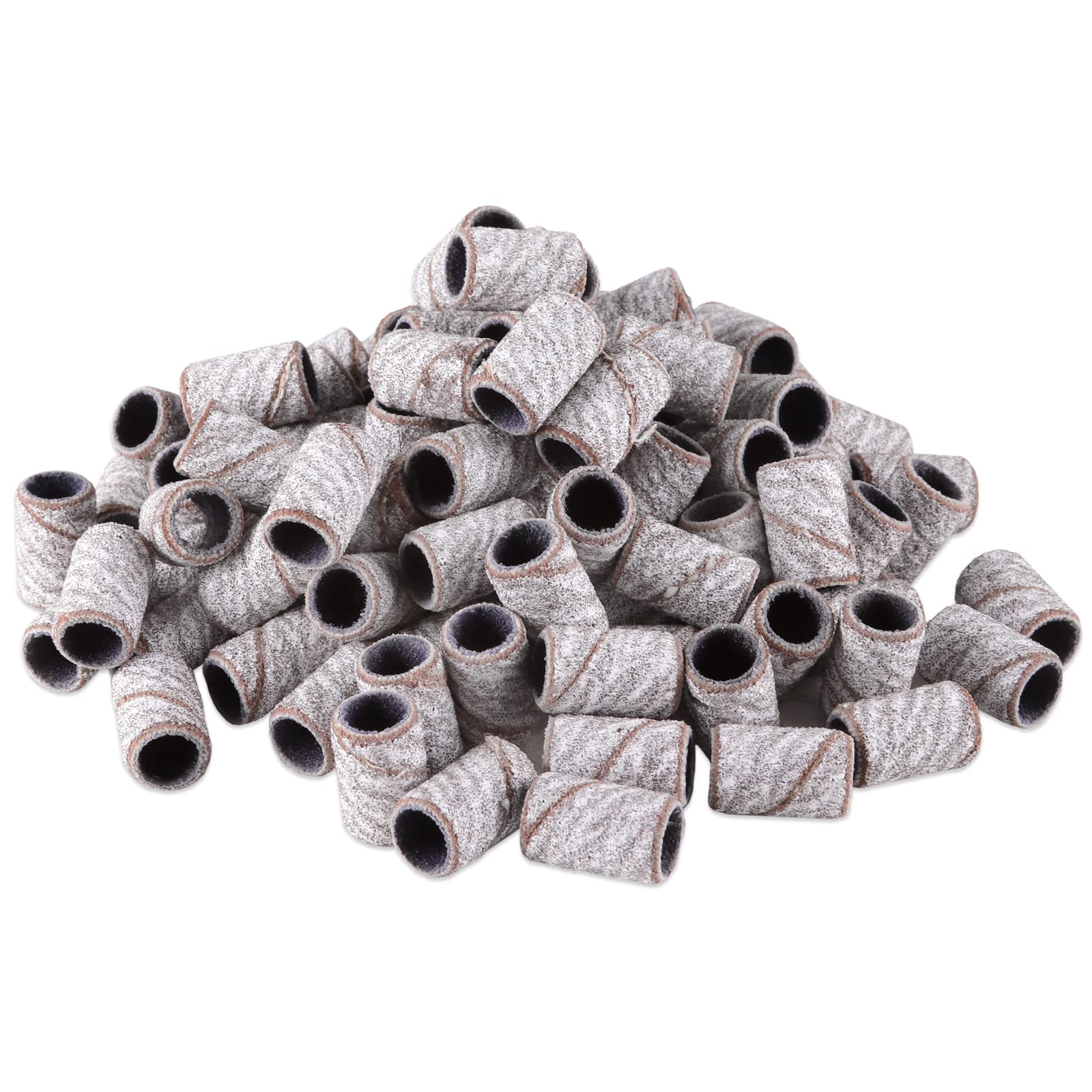 100 Pieces Large Nail Sanding Bands Professional Nail Manicure Great Fit For Nail Drill Bits For Acrylic Nails (100 Grit, Zebra)