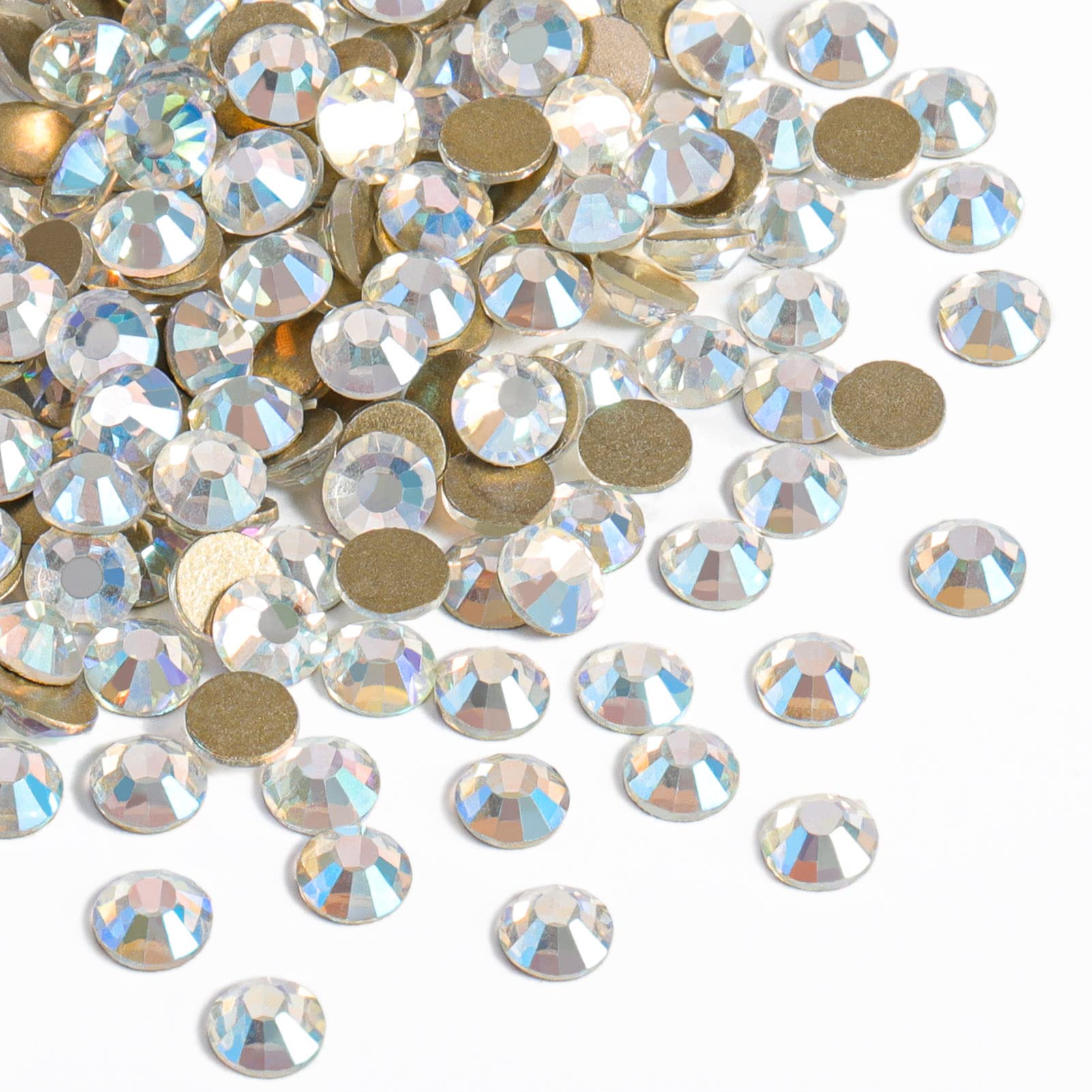 Beadsland 2880pcs Flat Back Crystal Rhinestones Round Gems for Nail Art and Craft Glue Fix, Blue Moonlight,SS10,2.7-2.9mm