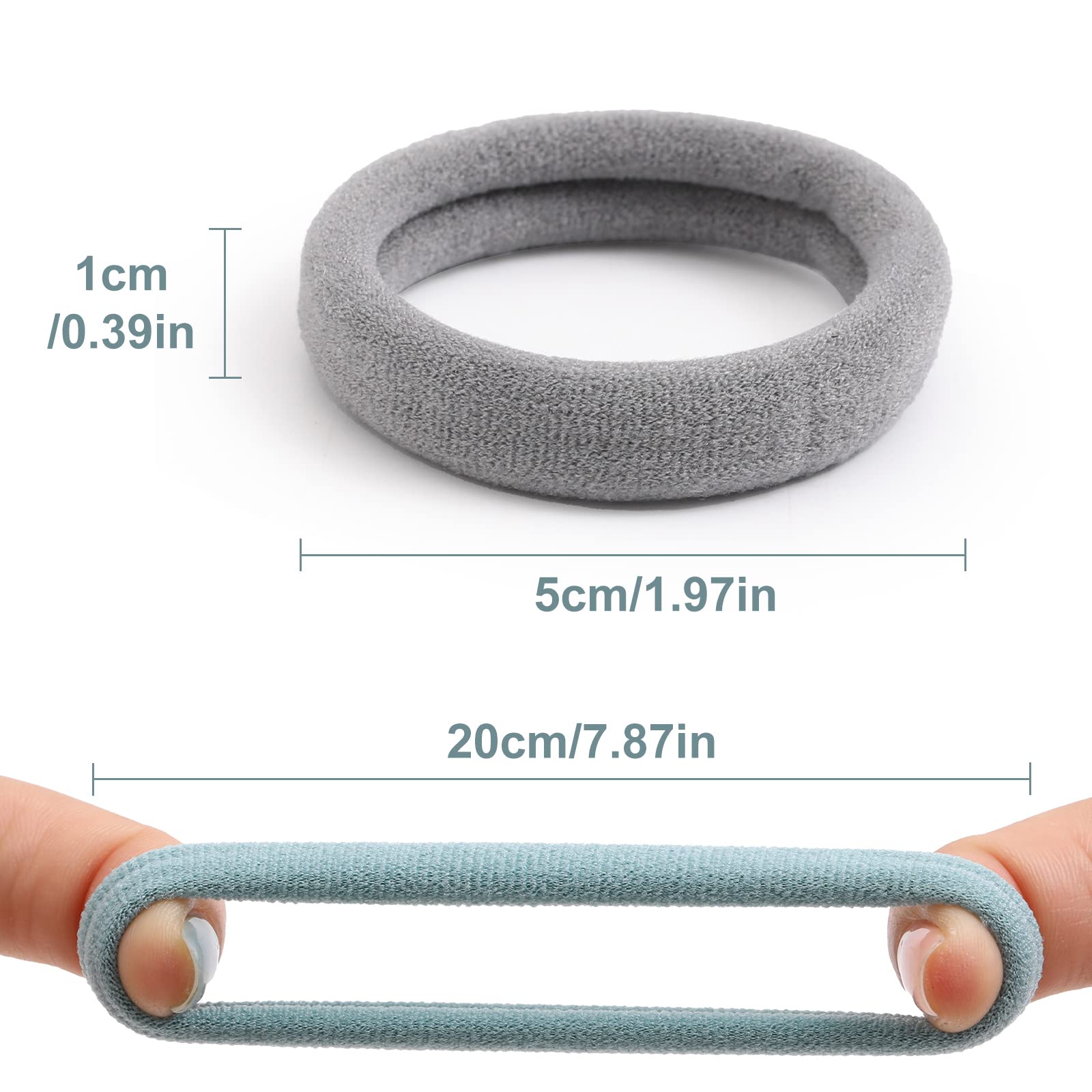 100 Pcs Thick Seamless Hair Ties, Ponytail Holders Hair Accessories No Damage For Thick Hair (Cool Colors)