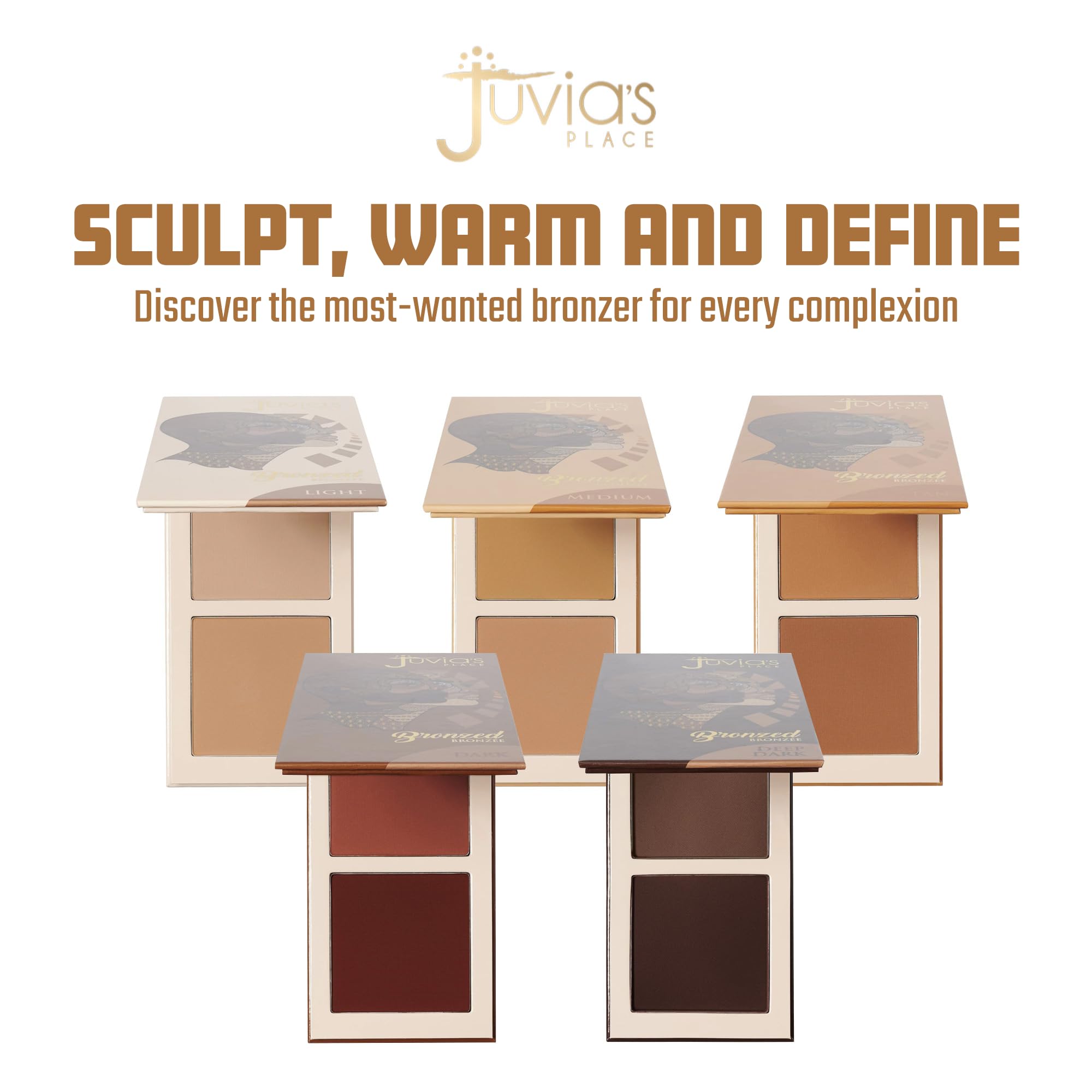 Juvia'S Place Bronzed Duo Bronzer Medium - Soft Matte Bronzer, Contour Powder, Bronzer Pressed Powder, Long-Wearing & Buildable