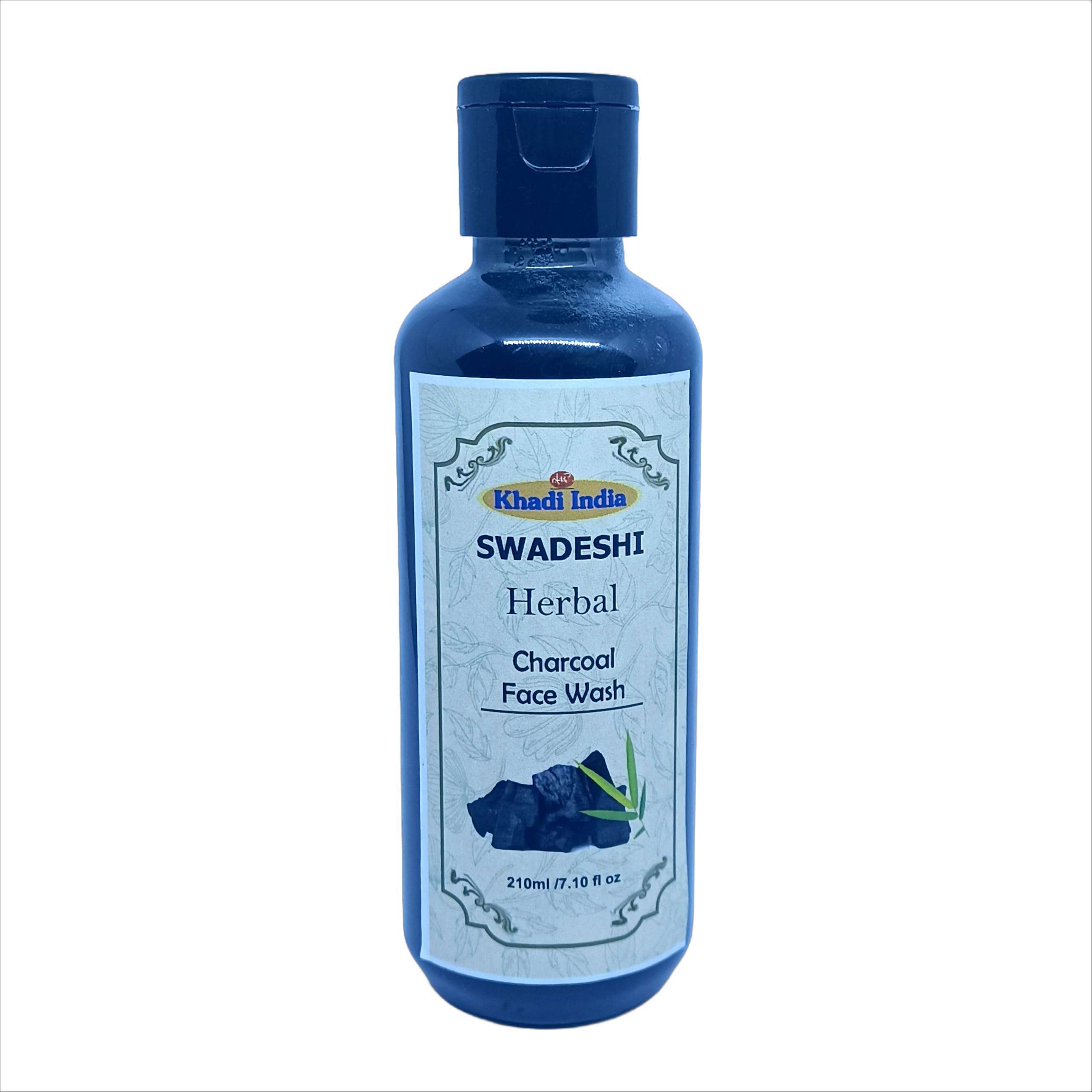 Khadi Natural 100% Herbal Charcoal Face Wash  Deep Cleansing & Oil Control, Detox Formula For Clear Skin, Sulfate & Paraben Fre