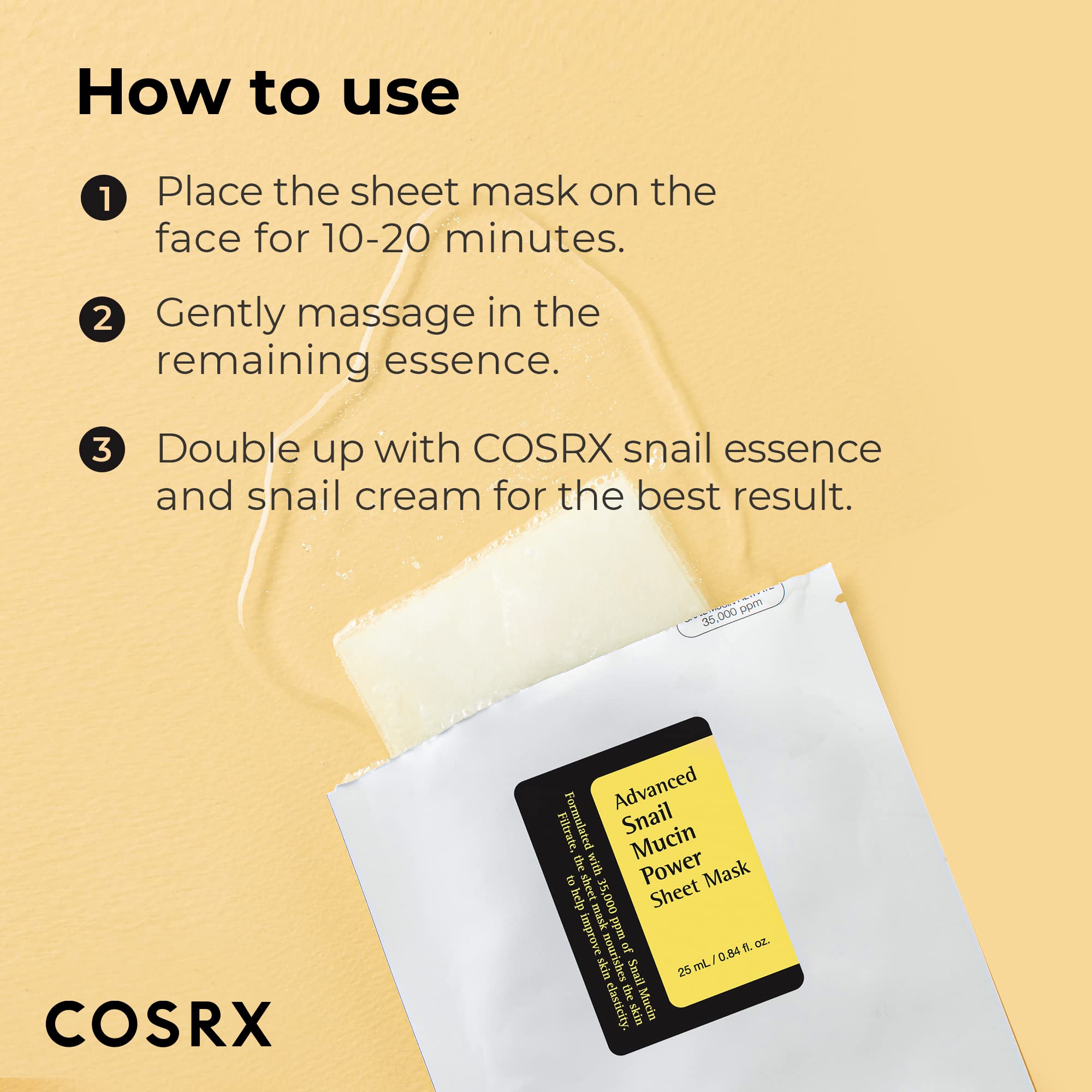 Cosrx Snail Mucin Sheet Mask 10 Ea With Snail Mucin Serum, Self Care, Face Masks For Dry, Sensitive Skin, Not Tested On Animals,
