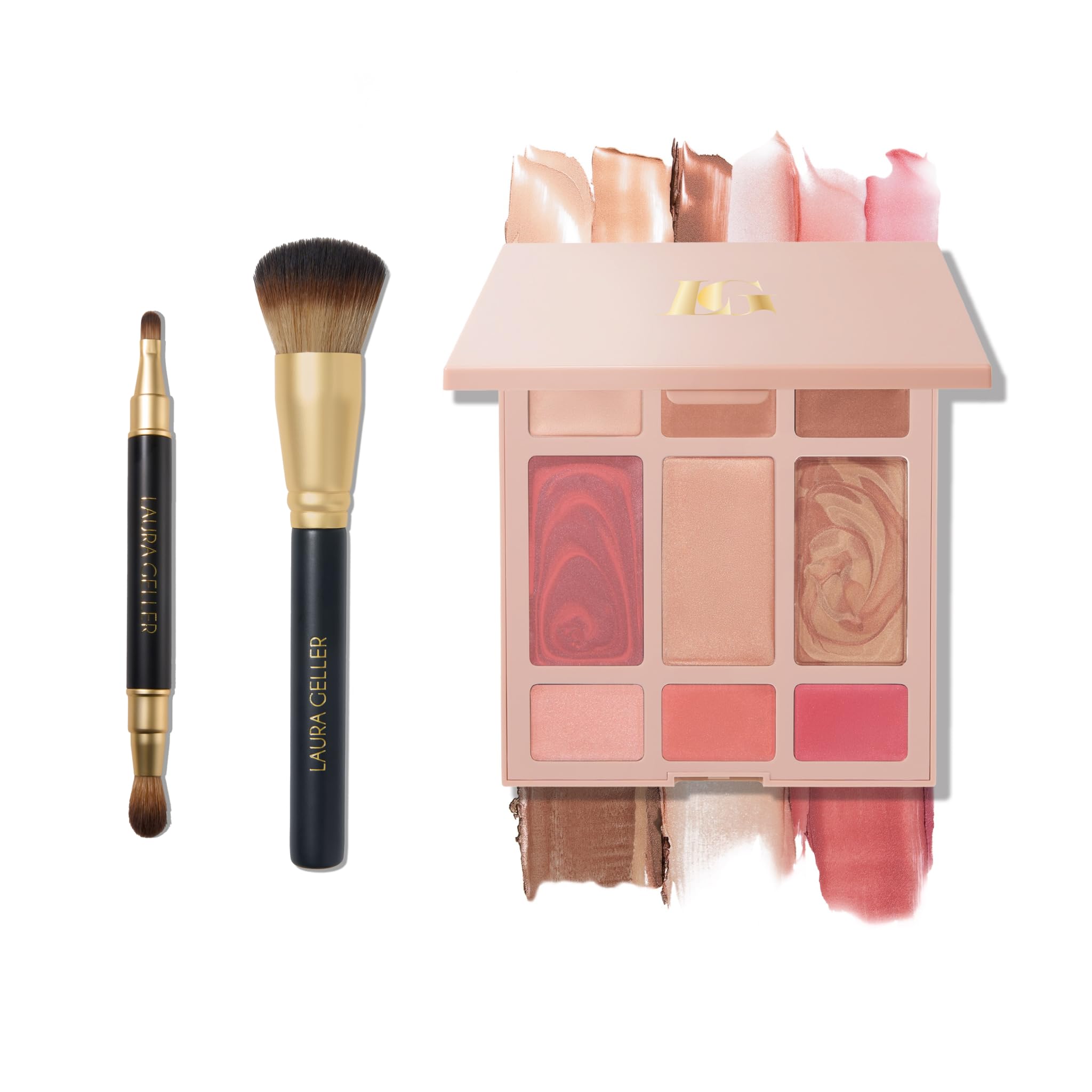 LAURA GELLER Hydrating Cream Color + Glow Makeup Palette & Brush Set