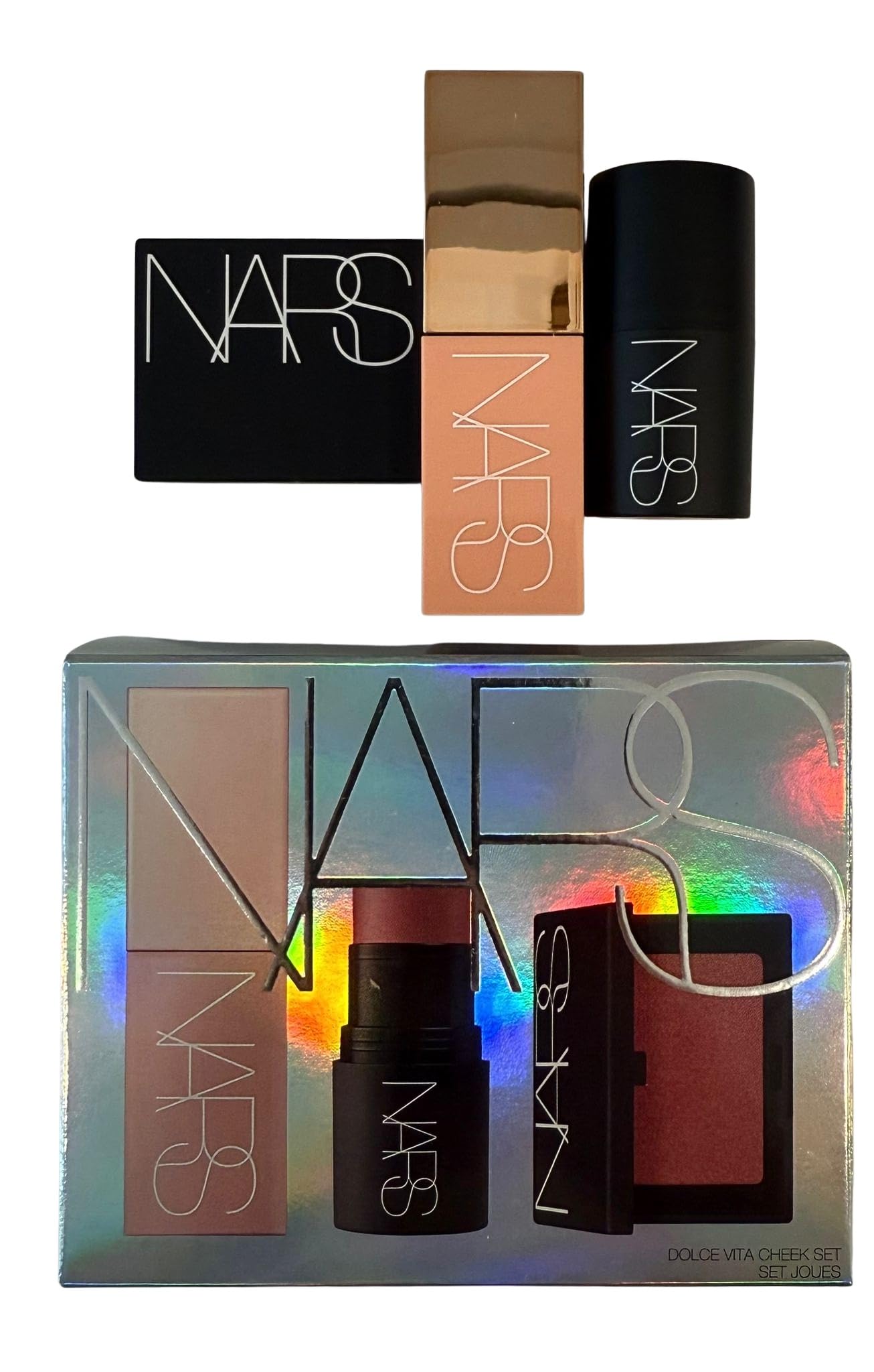 NARS Dolce Vita Cheek Set  3Piece Face Makeup Kit with Afterglow Liquid Blush, The Multiple, and Powder Blush  Full Size