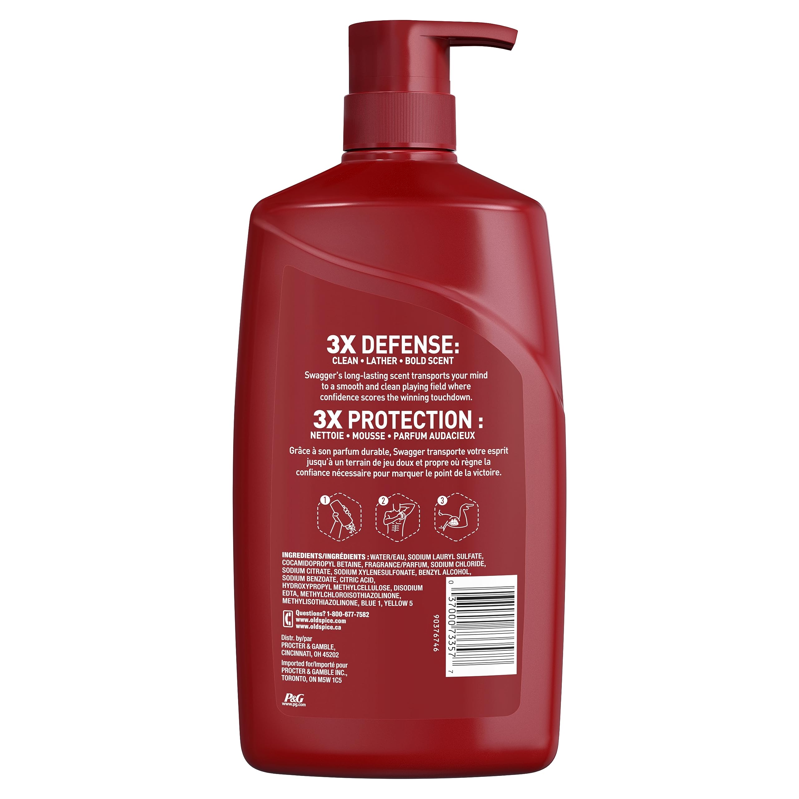 Old Spice Swagger Scent of Confidence, Body Wash for Men, 33.4 fl oz