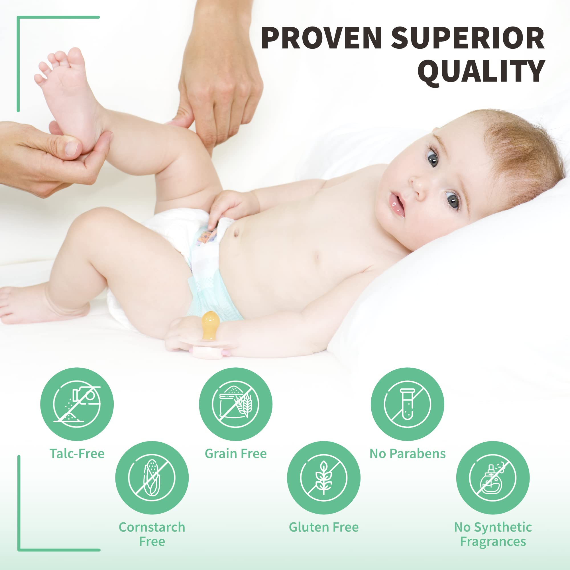 Bentonite Clay Baby Powder, Pure Calcium Bentonite Clay Food Grade Baby Powder For Sensitive Skin, Travel Size Baby Powder, Gent