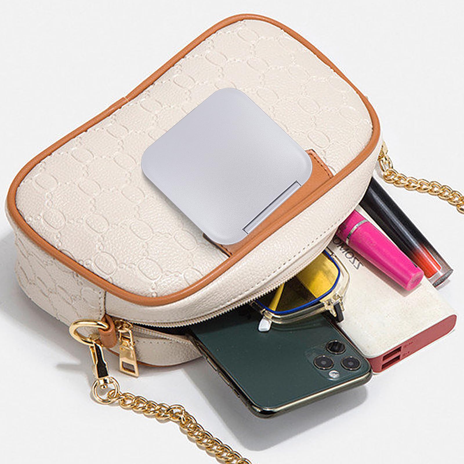 Compact 15X Magnifying Makeup Mirror For Travel, Small Pocket Mirror - Handy Foldable & Portable 2-Sided With 15X Magnifying And