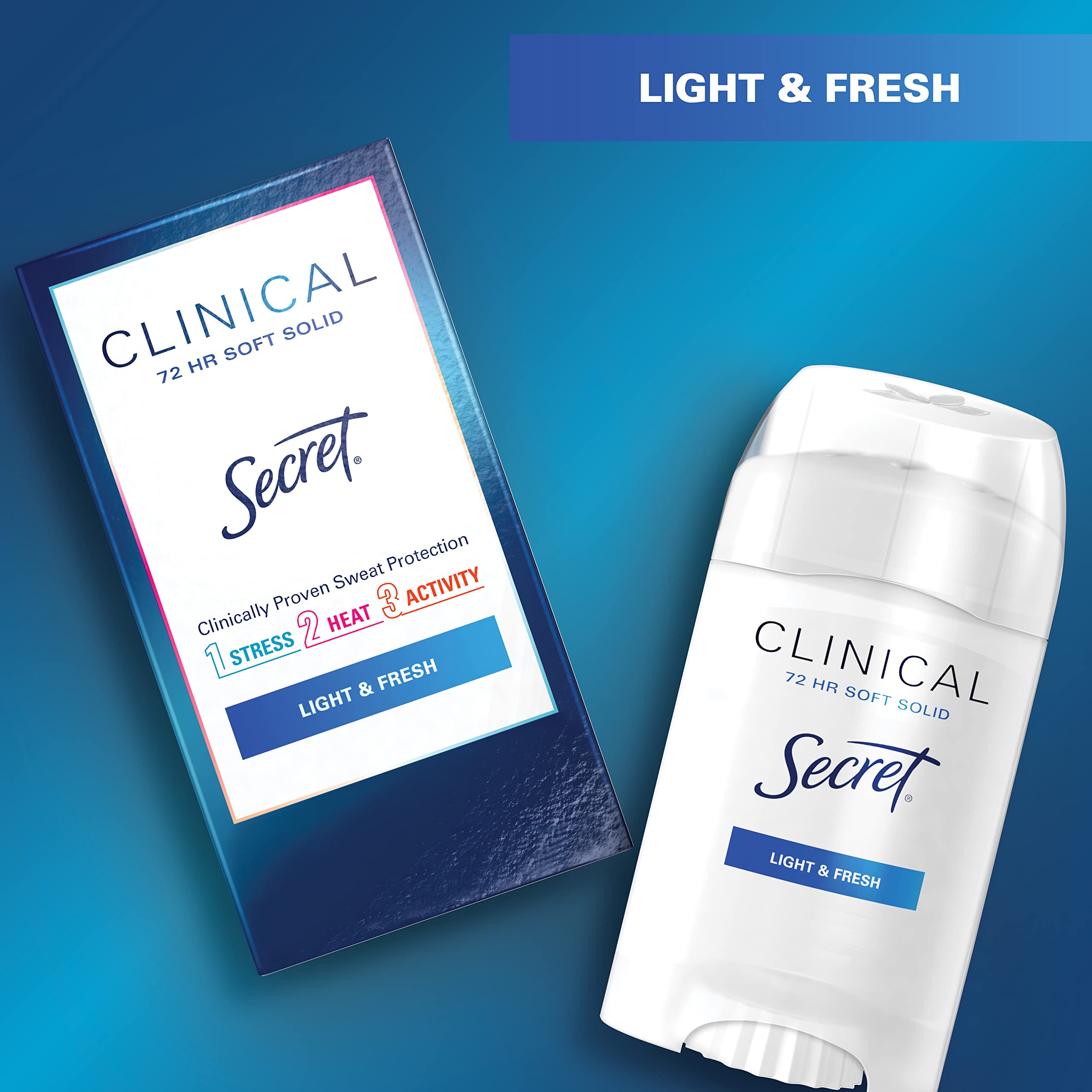 Secret Clinical Strength Soft Solid Antiperspirant And Deodorant For Women, Light & Fresh, 1.6 Oz