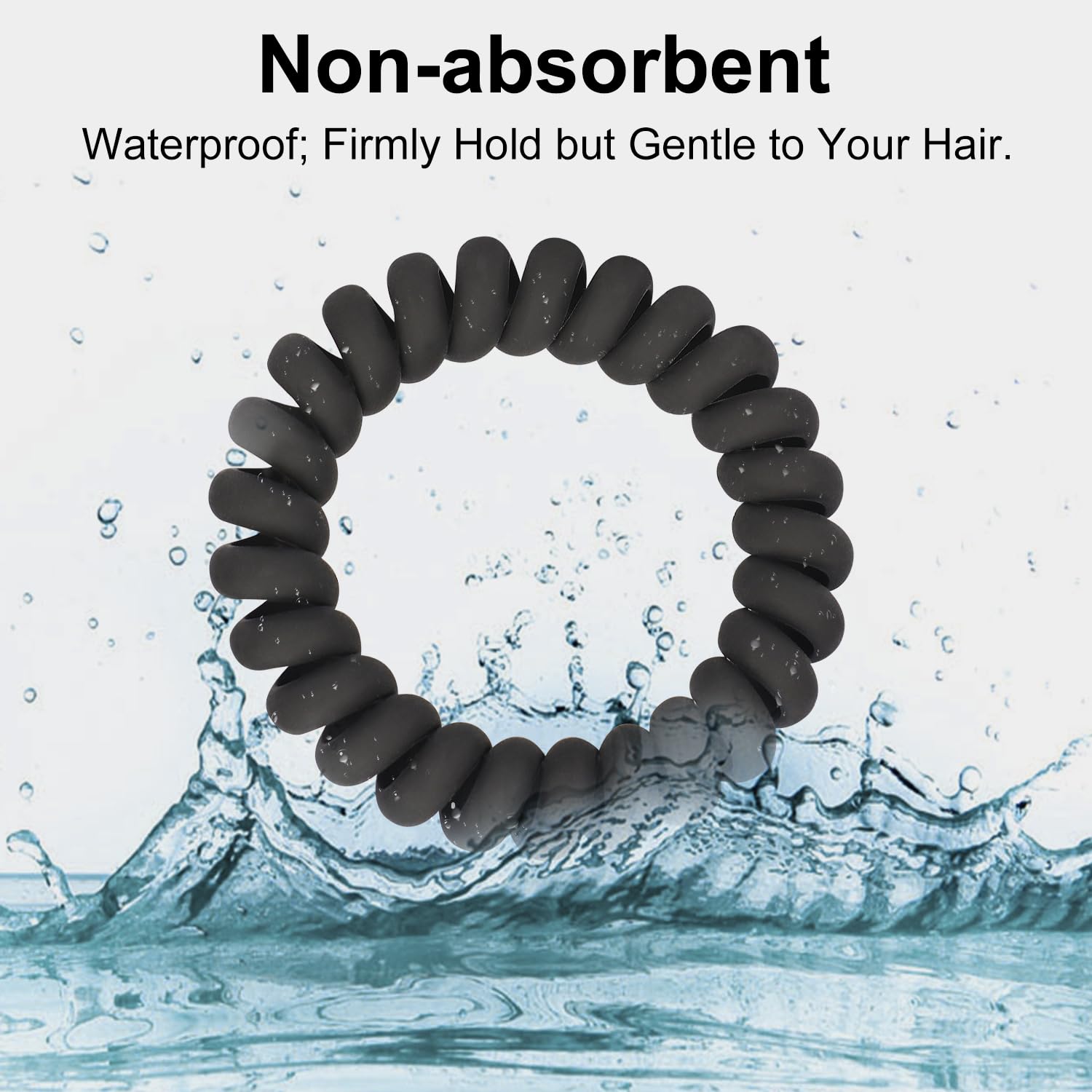 Jesslab Spiral Hair Ties, 10 Pcs Traceless Phone Cord Hair Ties Spiral Bracelet Plastic Coil Hair Ties Ponytail Holders No-Damag