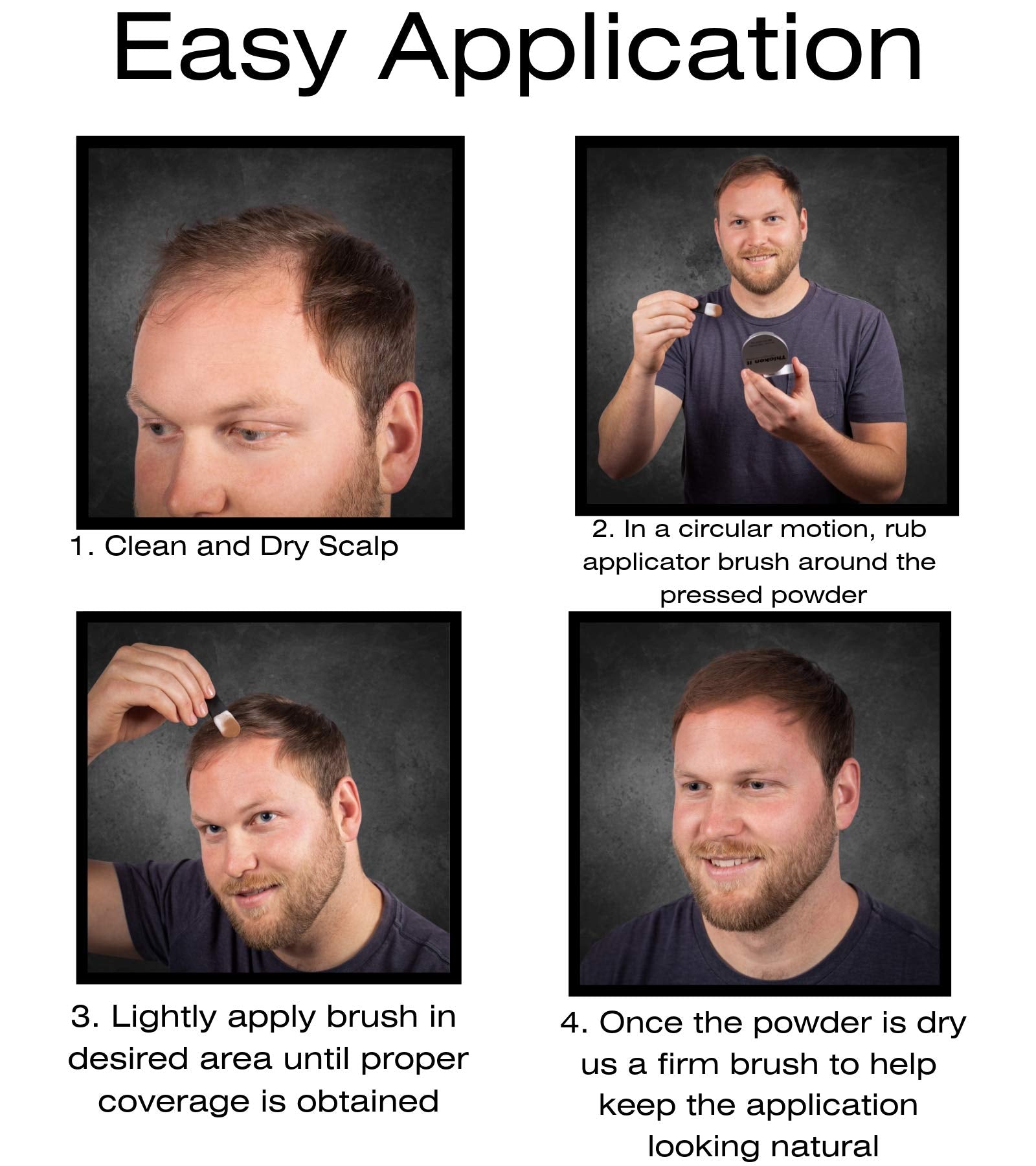 Thicken It 100% Scalp Coverage Hair Powder - Black - Talc-Free .32 Oz. Water Resistant Hair Loss Concealer For Men And Women. Na