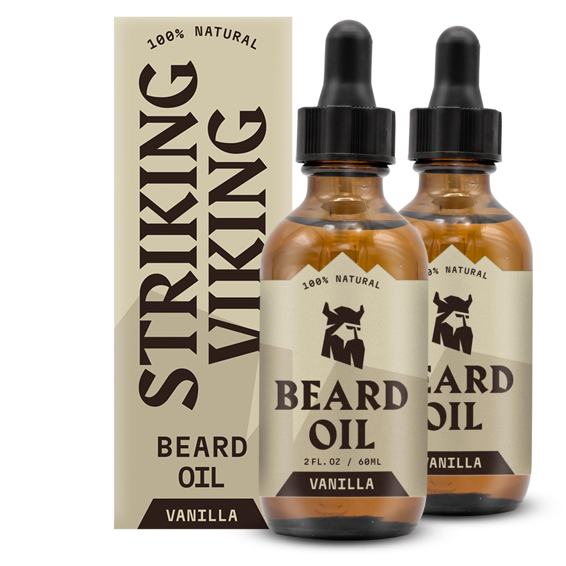 Striking Viking Scented Beard Oil Conditioner for Men - Natural Derived Formula with Tea Tree, Argan and Jojoba Oils - Softens, 