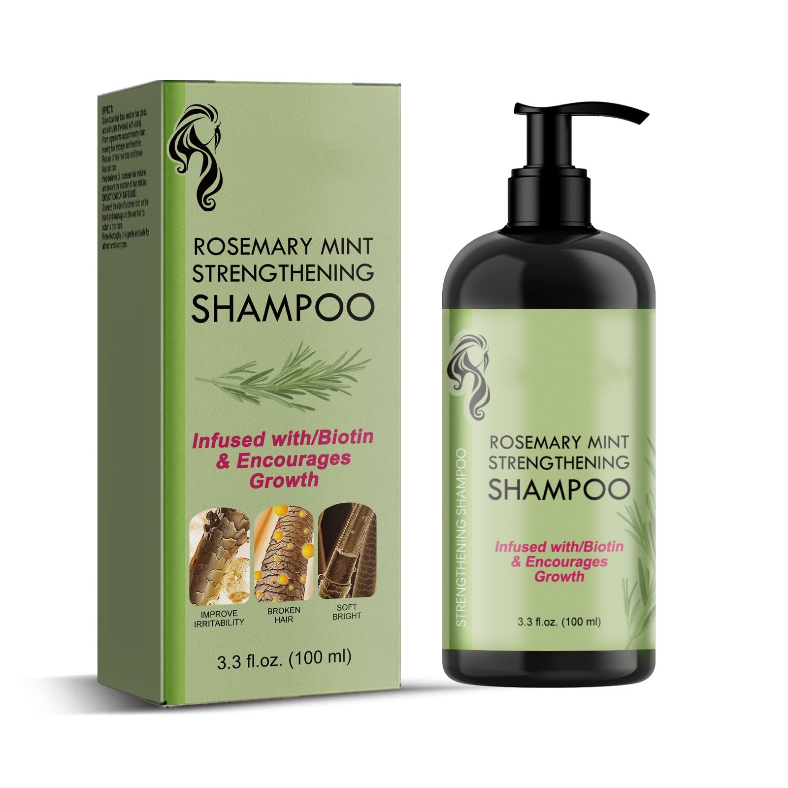 Viareline Rosemary Mint Strengthening Shampoo with Biotin, 100 ml