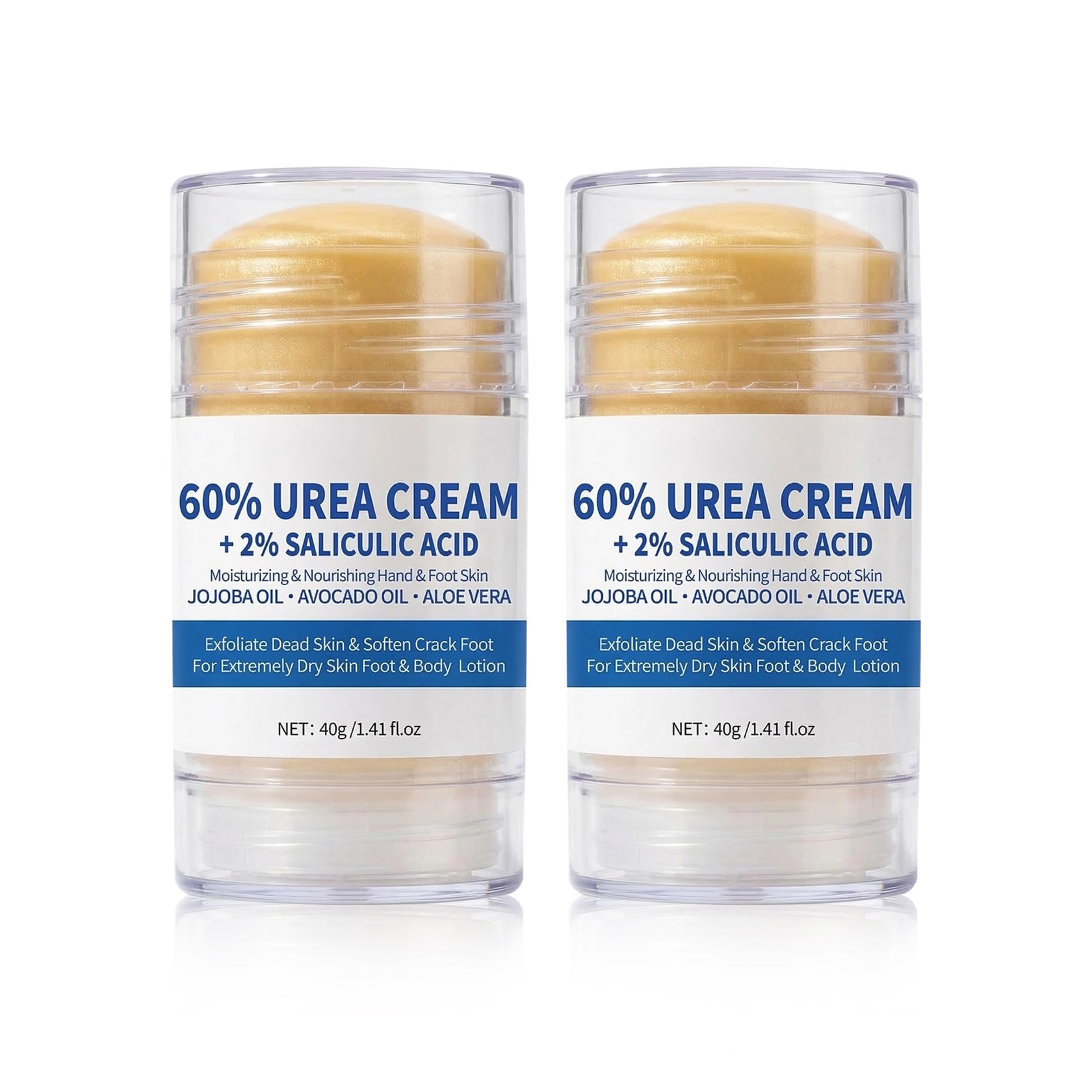 QSLYUYUAN 2Pack 60% Urea + 2% Salicylic Acid Foot Care Stick,Maximum Strength Urea Foot Cream,Deeply Moisturizes Cracked Heels,D
