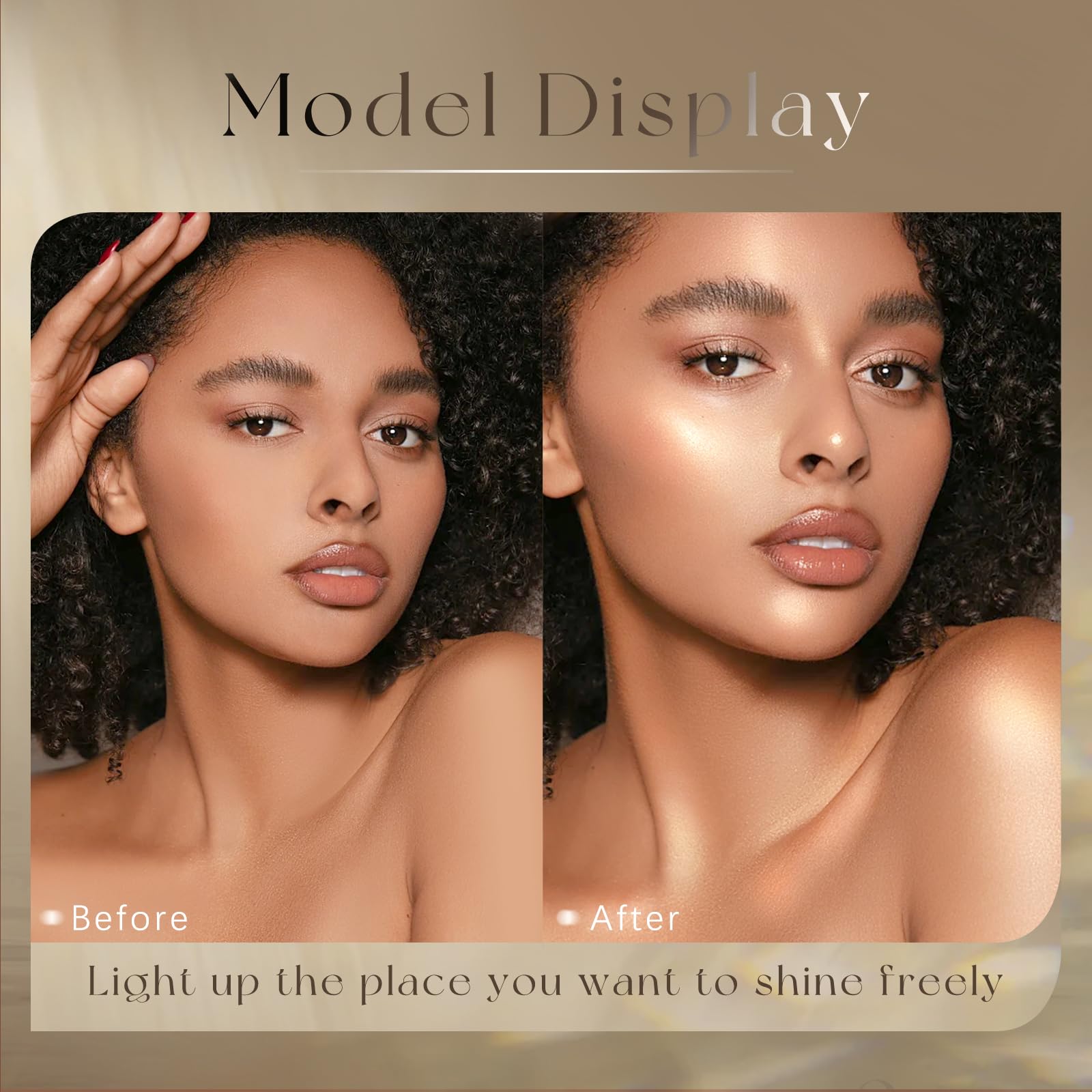 HOSAILY Body Glitter Spray, Moisturizing Bronze Body Shimmer Luminizer Glow Illuminator Quick-Drying and Non-Sticky Glitter Spra