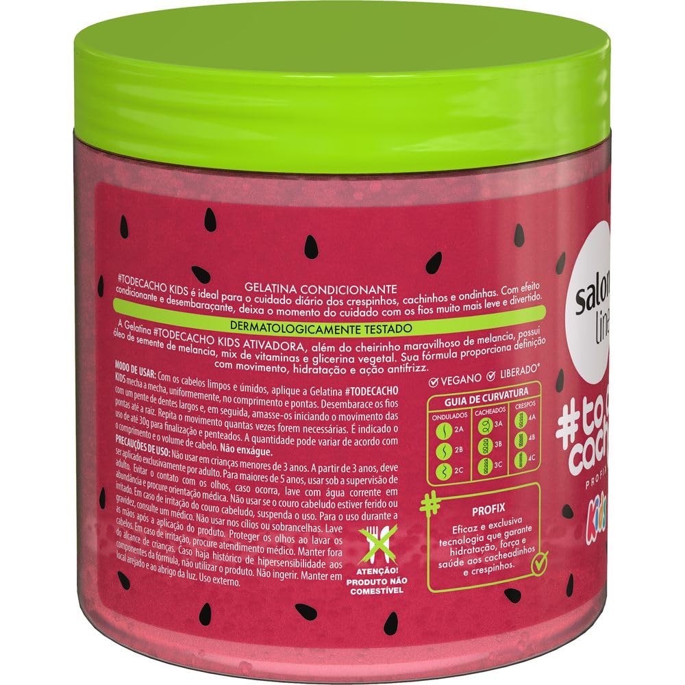 Salon Line - Linha #ToDeCacho (Kids) - Gelatina Ativadora Melancia 550 Gr - (#IGotCurls (Kids) - Watermelon Activating Gelatin N