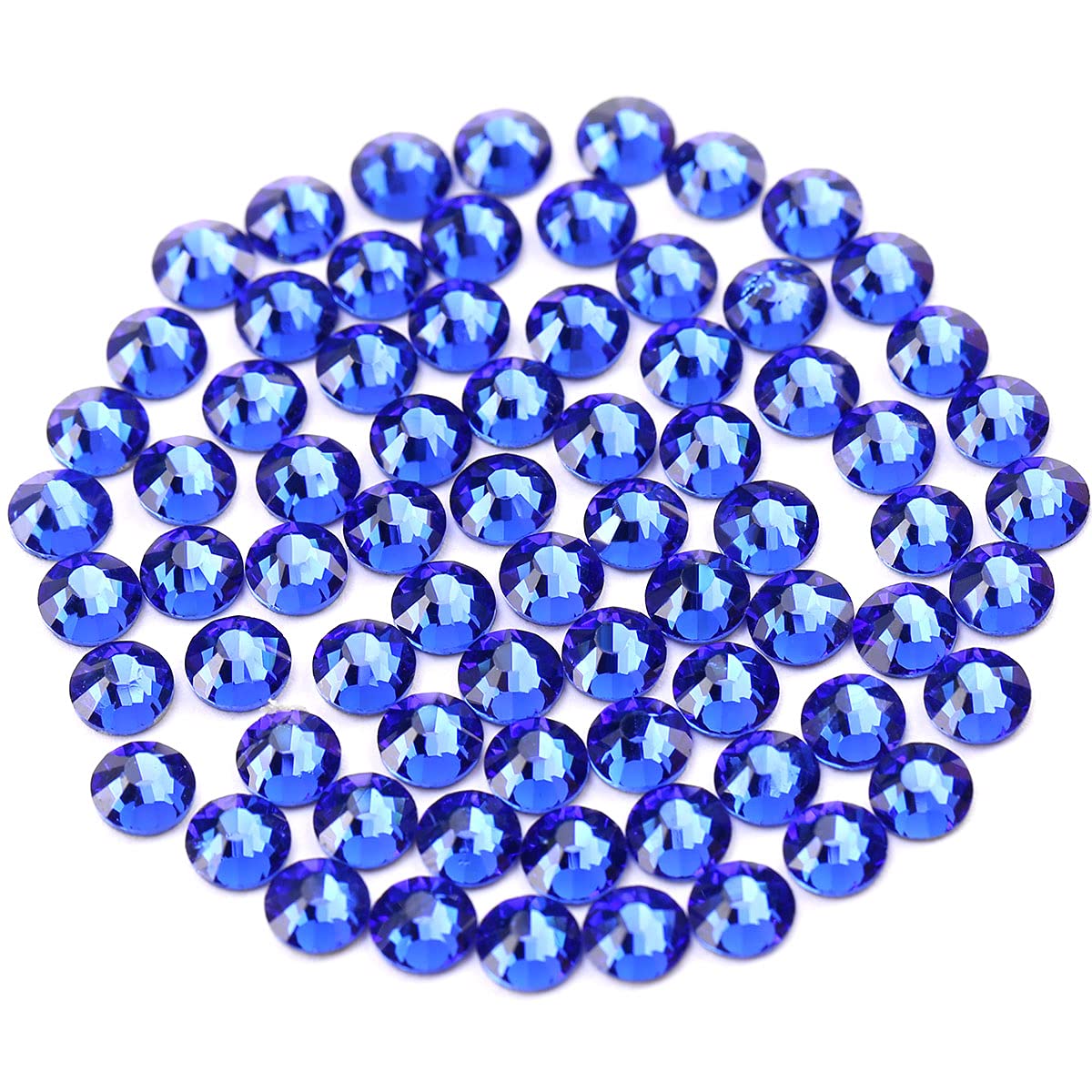 Novani Royal Blue Rhinestones, Flatback Loose Gemstones 288pcs Glass Crystal for Clothes Shoes Crafts Makeup Nail Art and DIY De