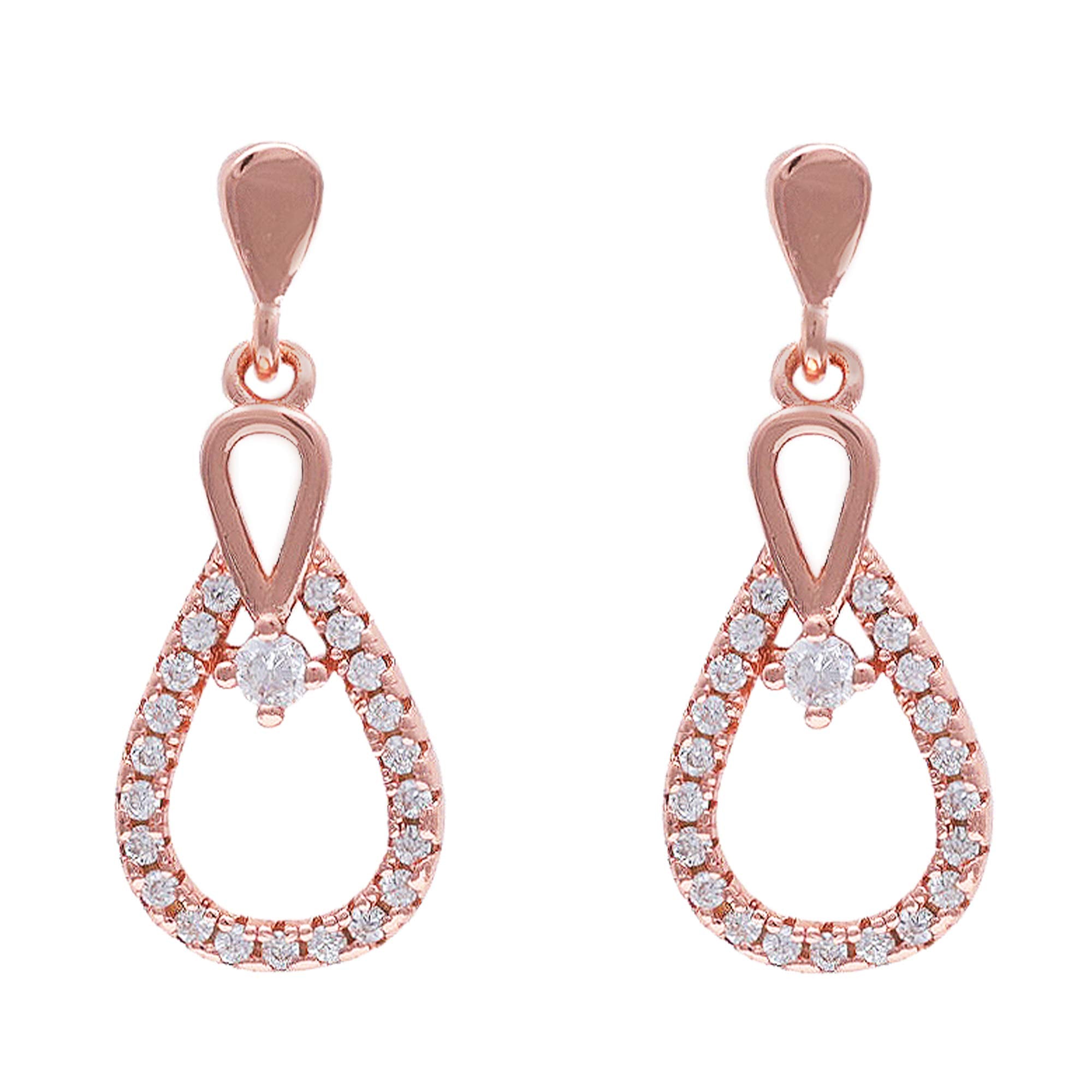 Giva 925 Silver Rose Gold Drizzle Drop Earrings | Gifts For Girlfriend, Gifts For Women And Girls | With Certificate Of Authenti