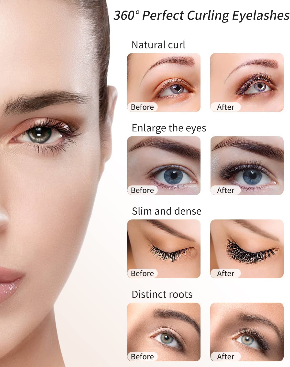 Heated Eyelash Curlers Lash Curler:Electric Eyelash Curlers, Rechargeable Lash Curler with Eyelash Comb for Quick Natural Curlin