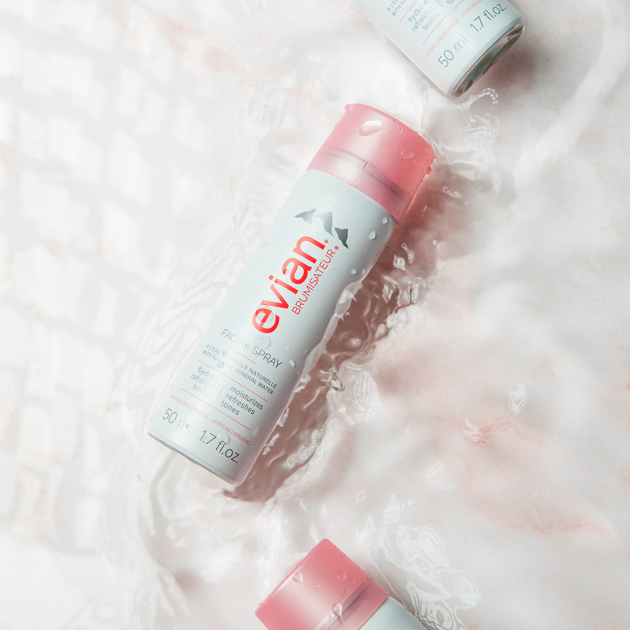 Evian Facial Spray, Travel Trio, 1.7 Fl Oz (Pack Of 3) (Packaging May Vary)