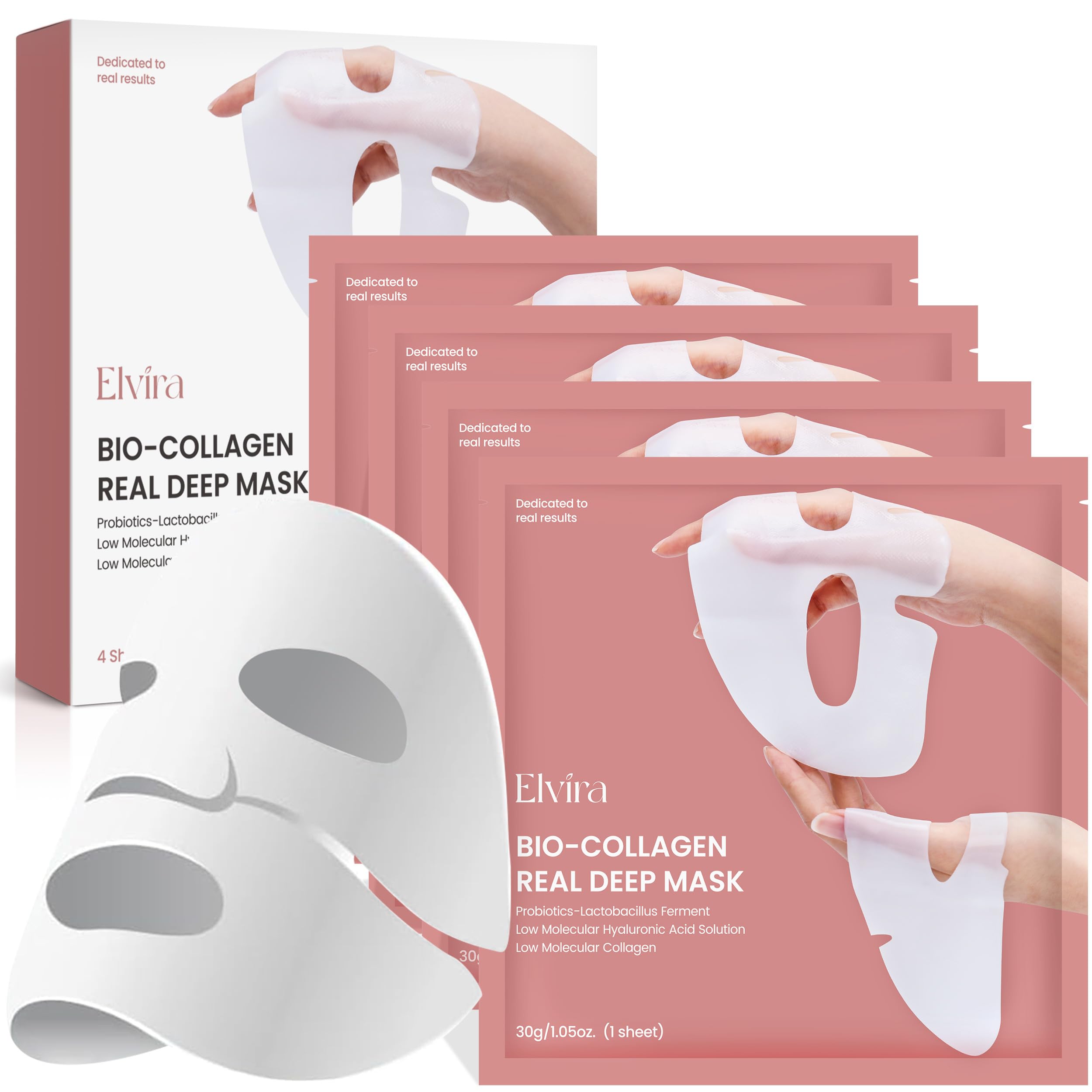 Elvira Bio-Collagen Face Mask - Deep Hydrating Overnight Face Mask, Korean Skincare, Facial Treatments & Masks For Women - Firmi