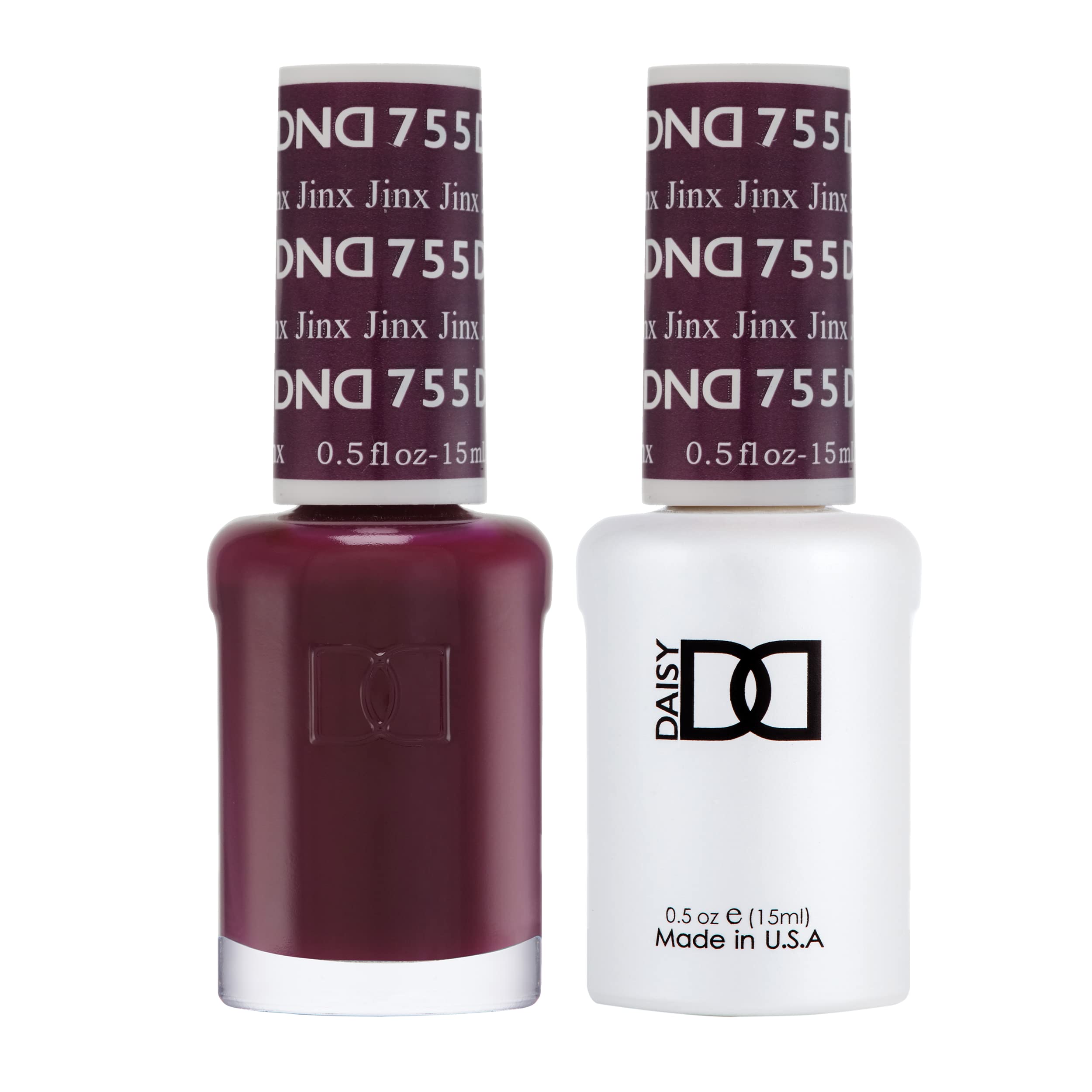 DND Gel Polish Set, Purple Collection, UV/LED Gel Polish and Air Dry Nail Lacquer, Matching Chip-Free Polish Duo, 755 Jinx, 0.5 
