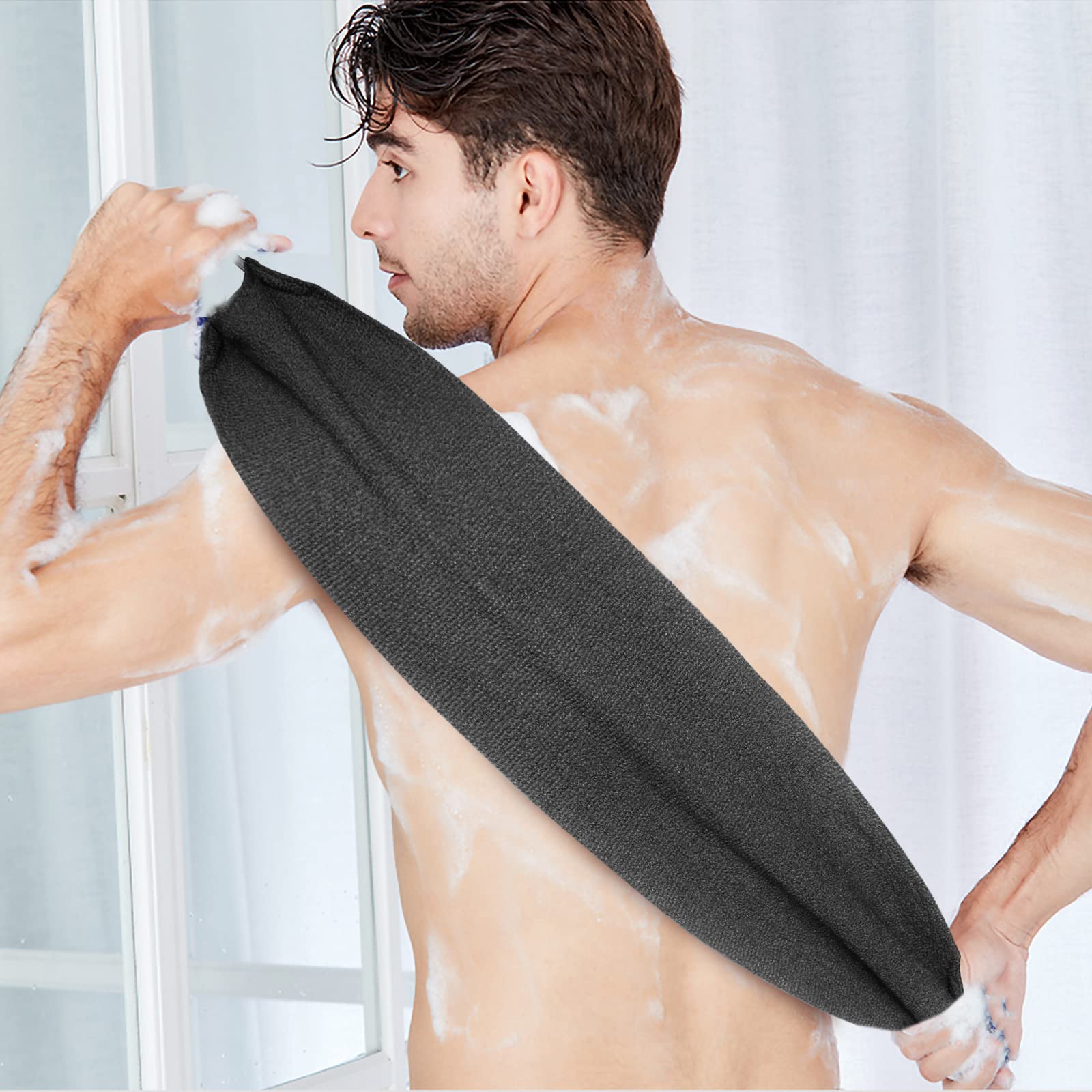Evridwear Exfoliating Back Scrubber With Handles Two Sides For Body Shower Deep Cleans Skin Massages Invigorating Blood Circulat