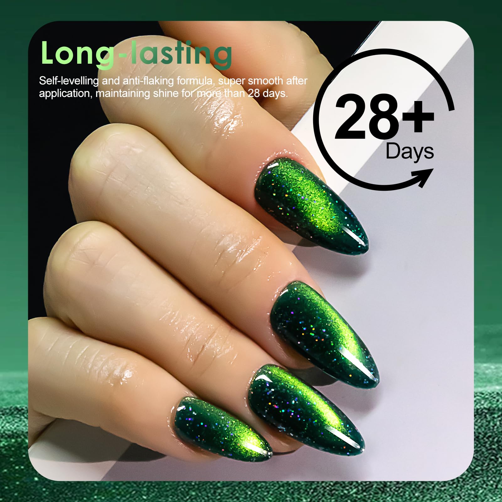 Nxj Infilila Cat Eye Gel Nail Polish,15Ml Cat Eye Gel Polish, Olive Green Gel Nail Polish Glitter Magnetic Gel Nail Polish Hema